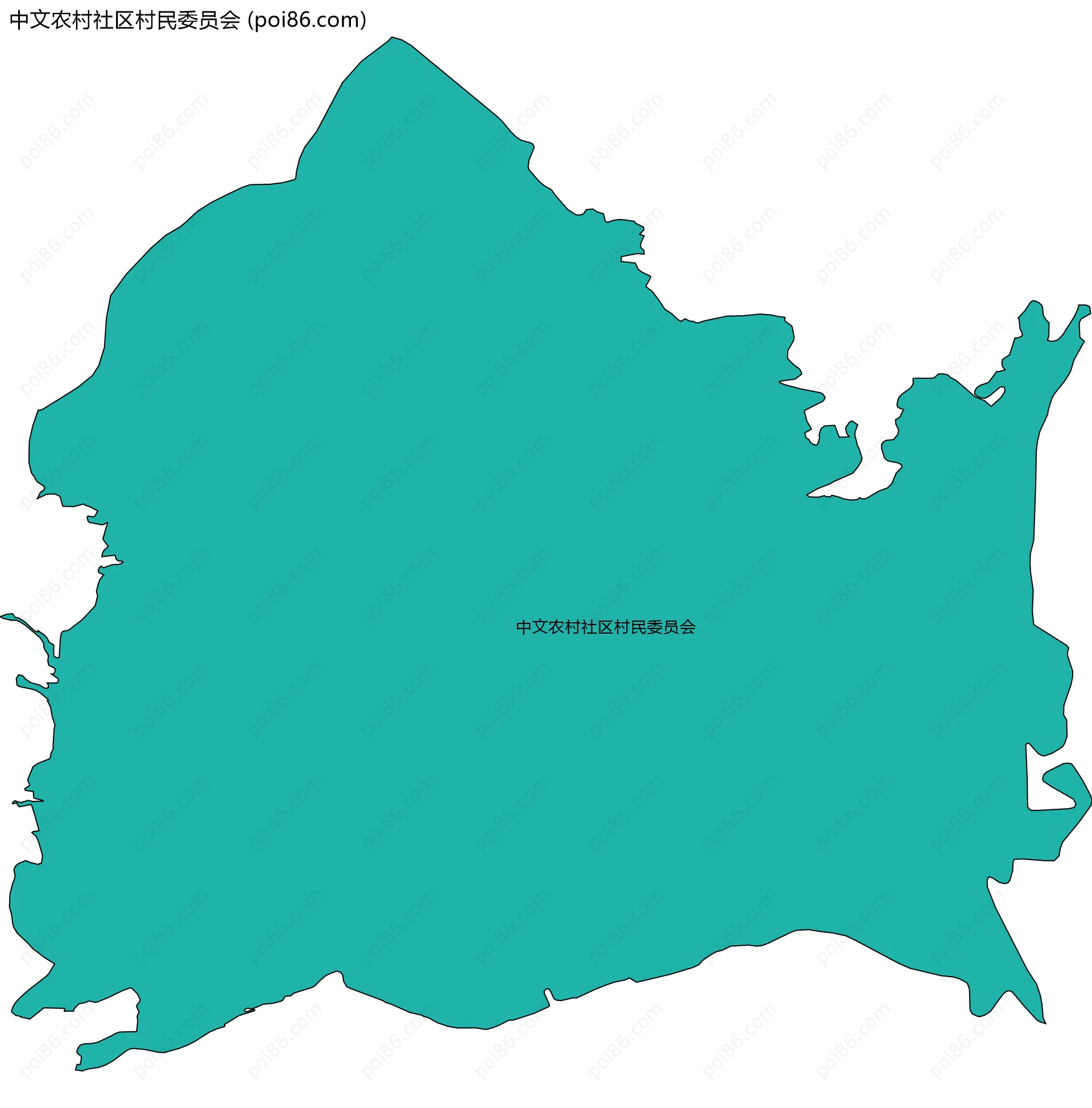 中文农村社区村民委员会边界地图