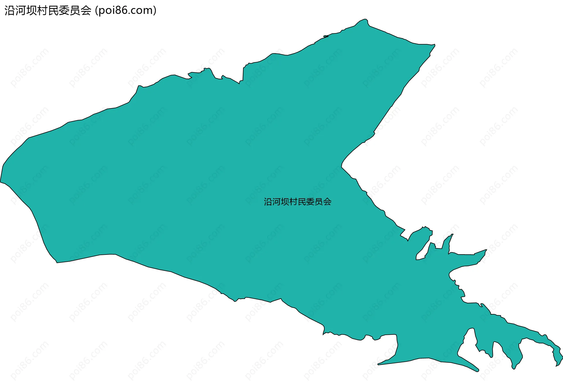 沿河坝村民委员会边界地图