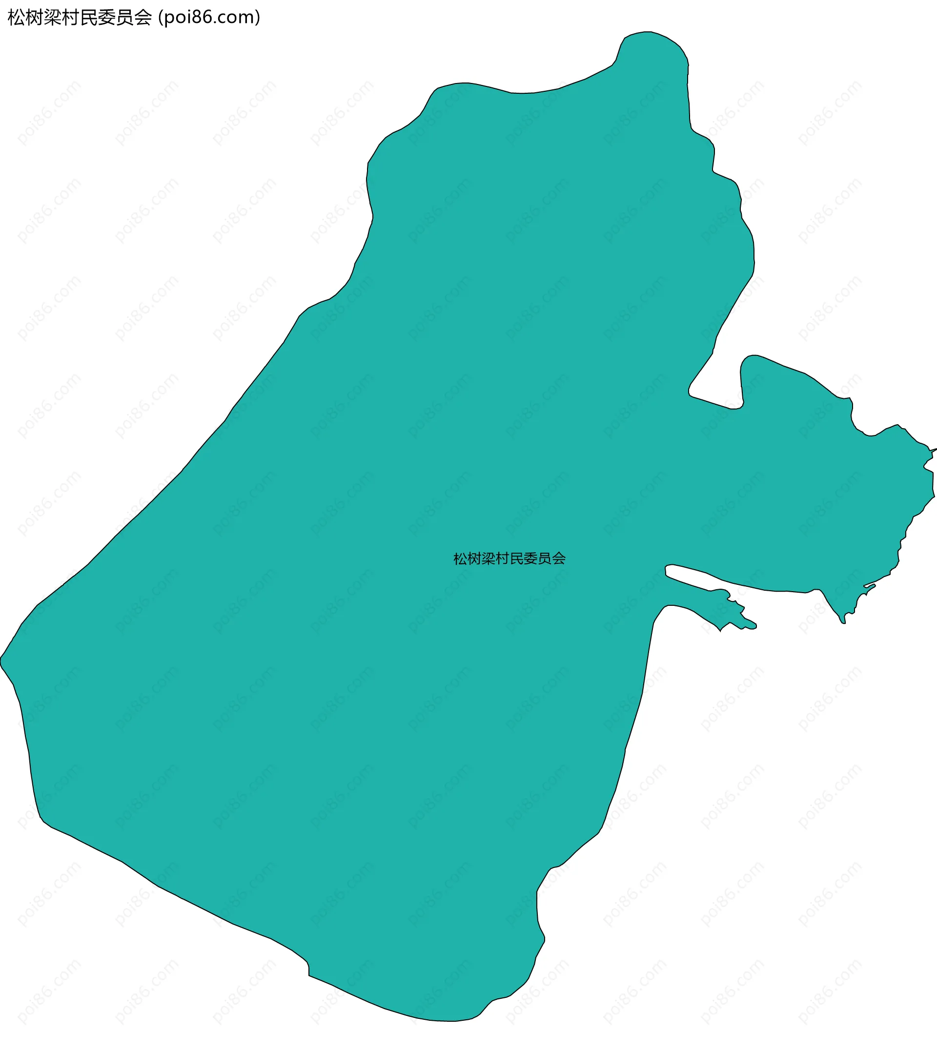 松树梁村民委员会边界地图