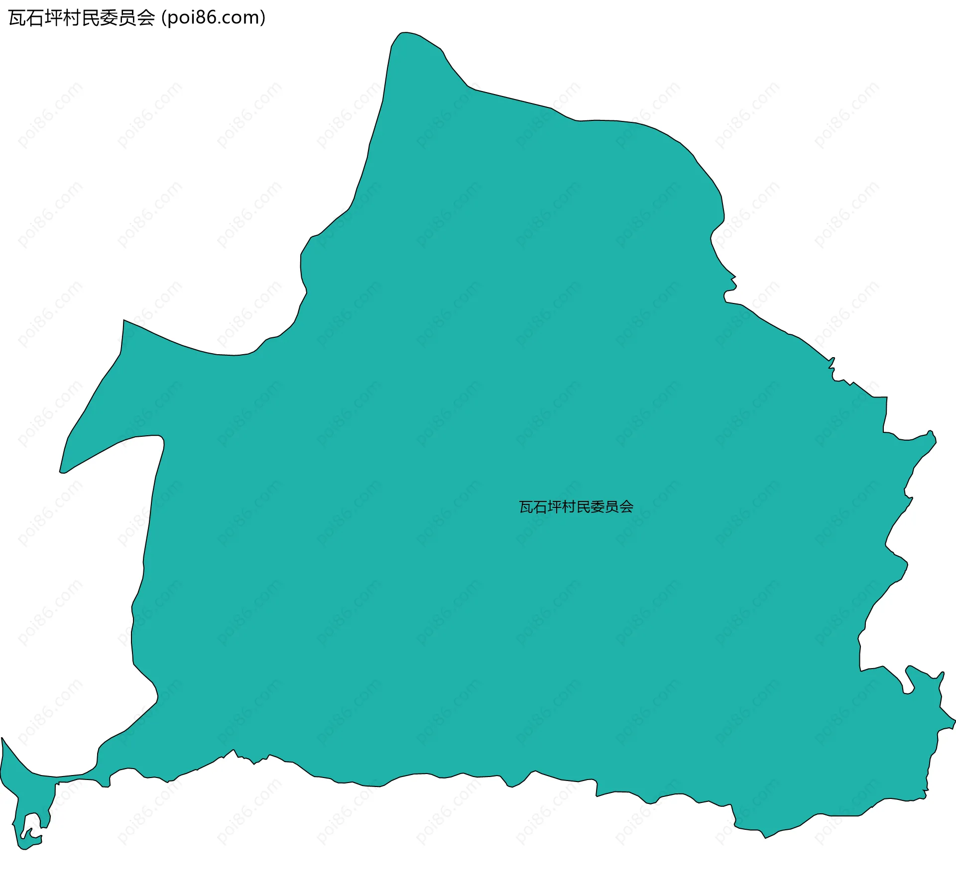瓦石坪村民委员会边界地图