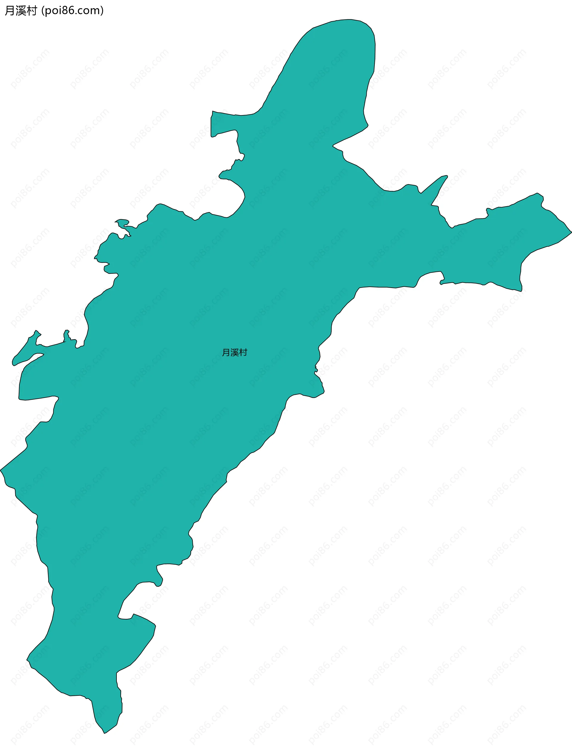 月溪村边界地图