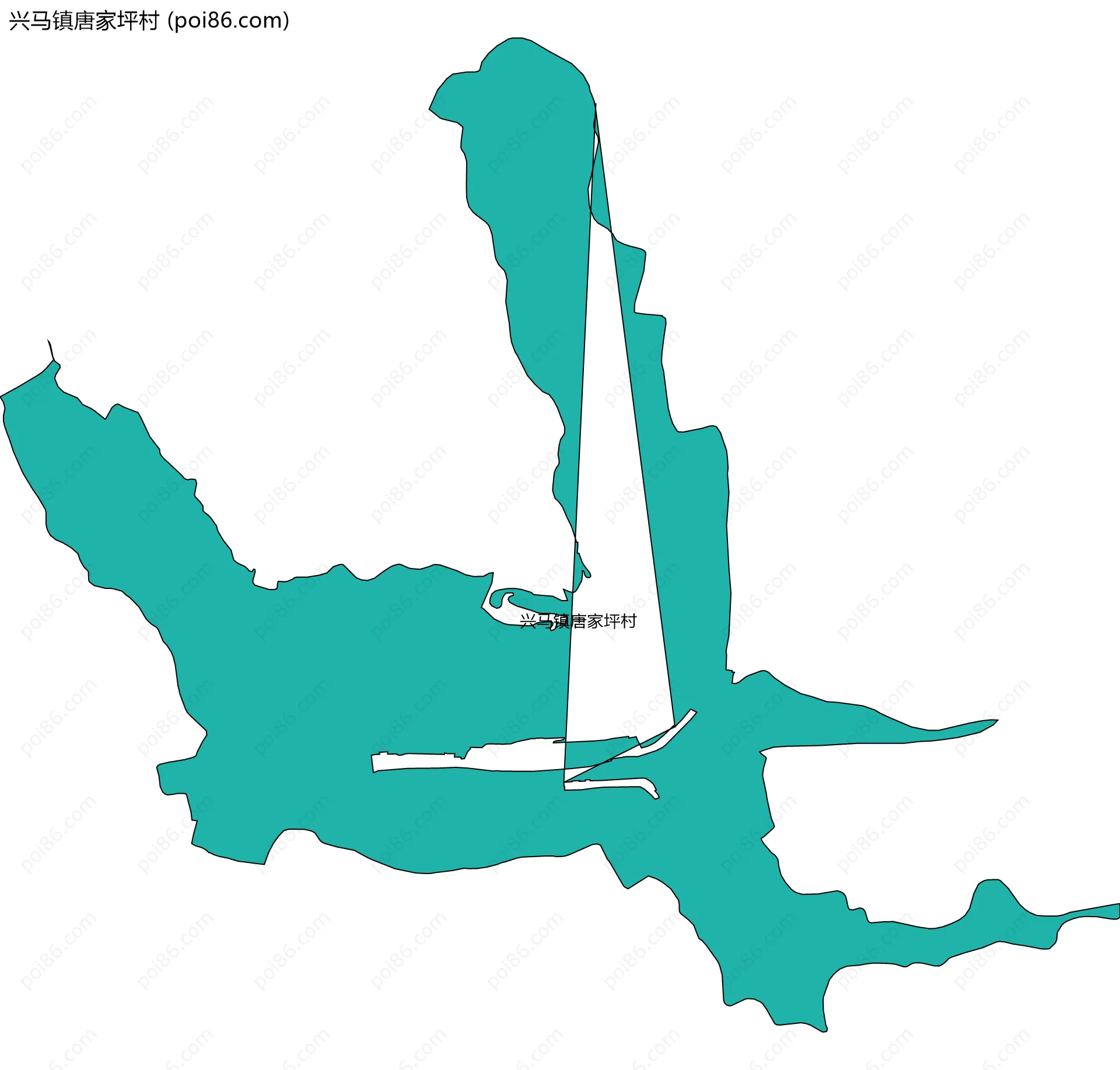 兴马镇唐家坪村边界地图