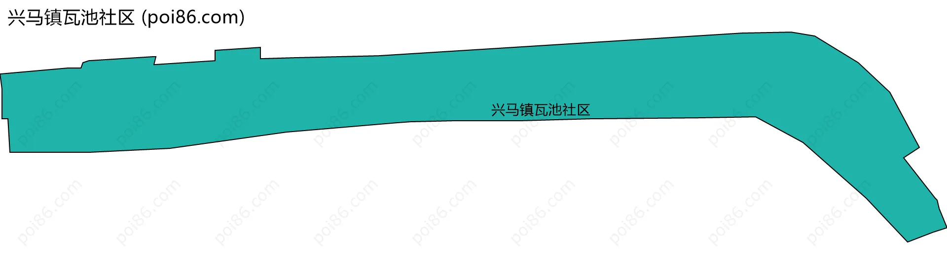 兴马镇瓦池社区边界地图