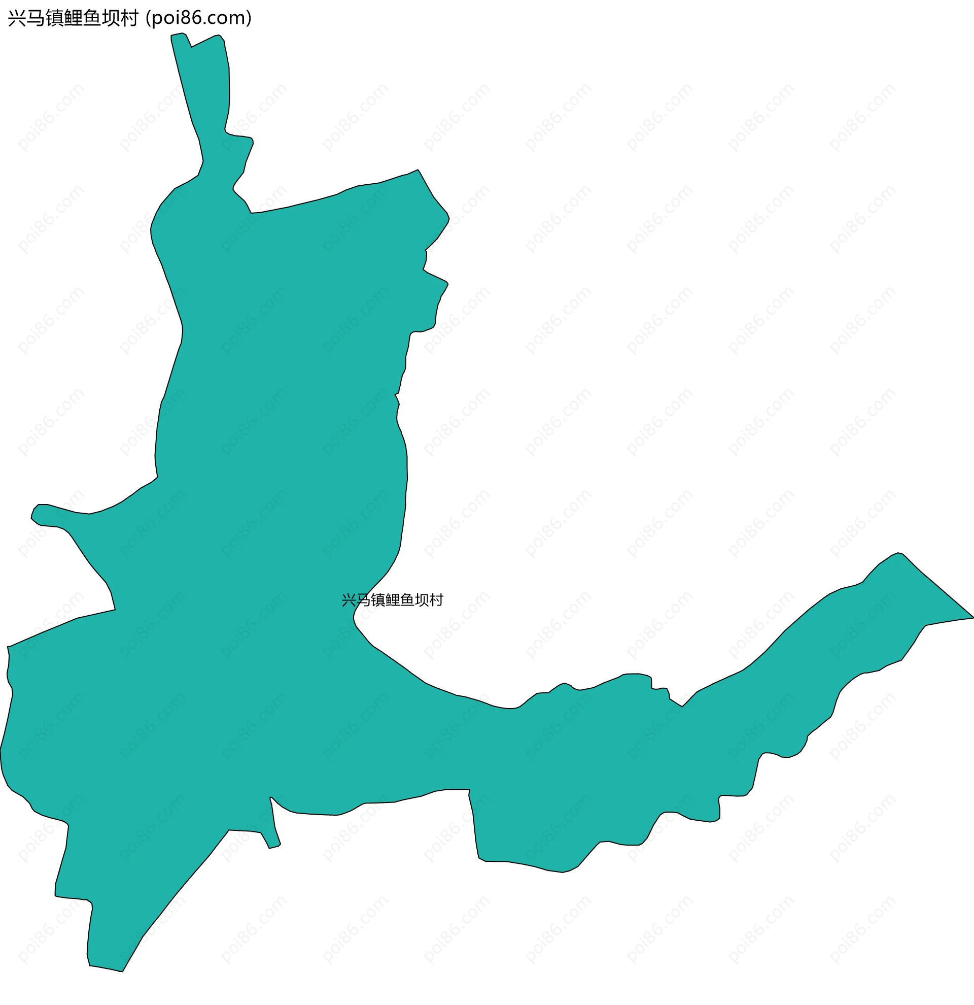 兴马镇鲤鱼坝村边界地图