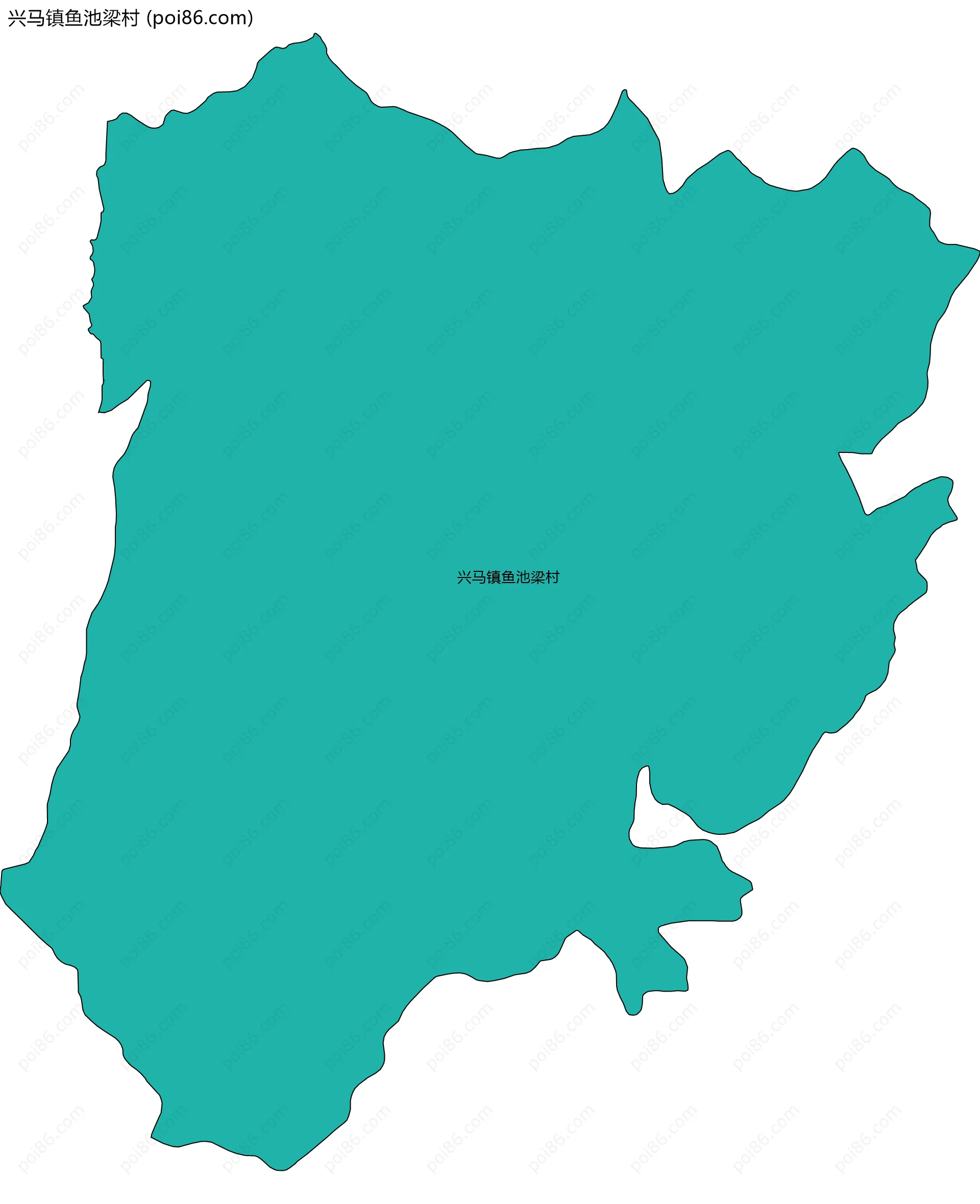 兴马镇鱼池梁村边界地图