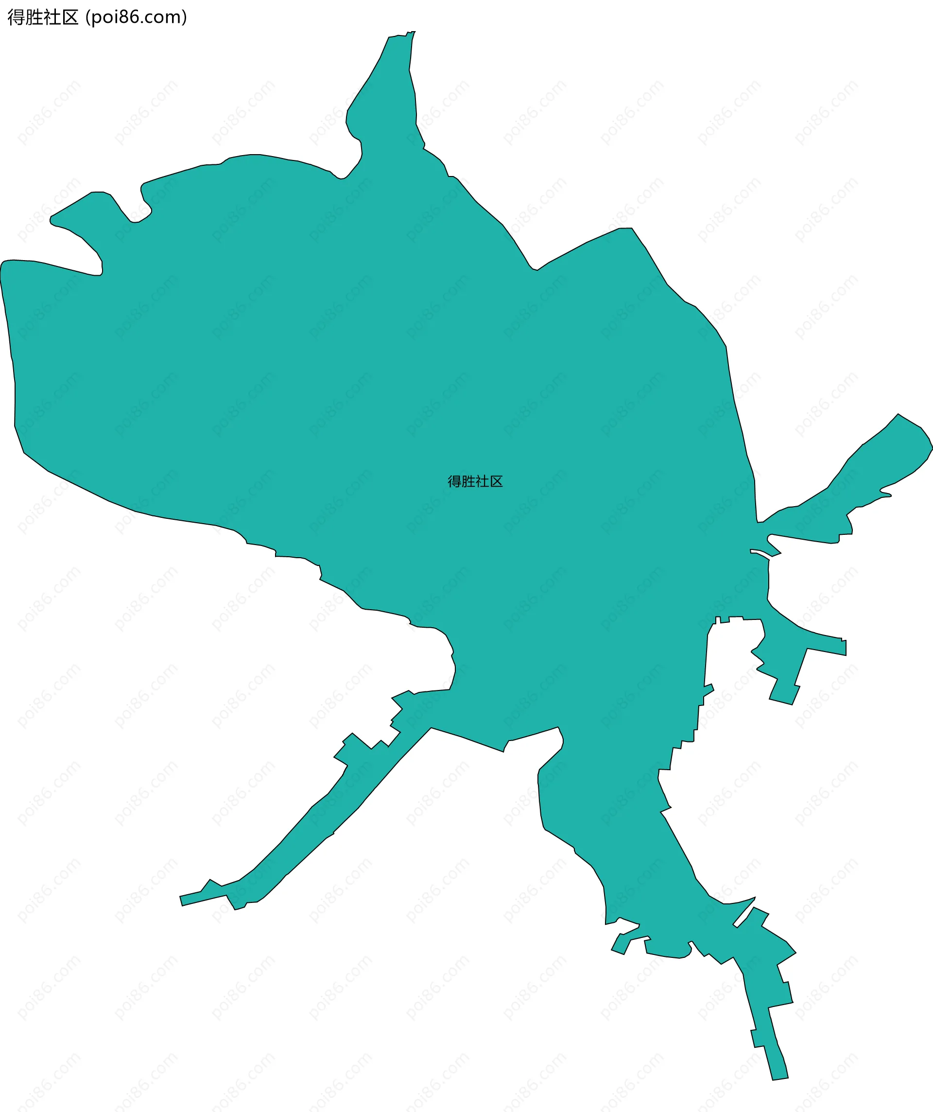 得胜社区边界地图