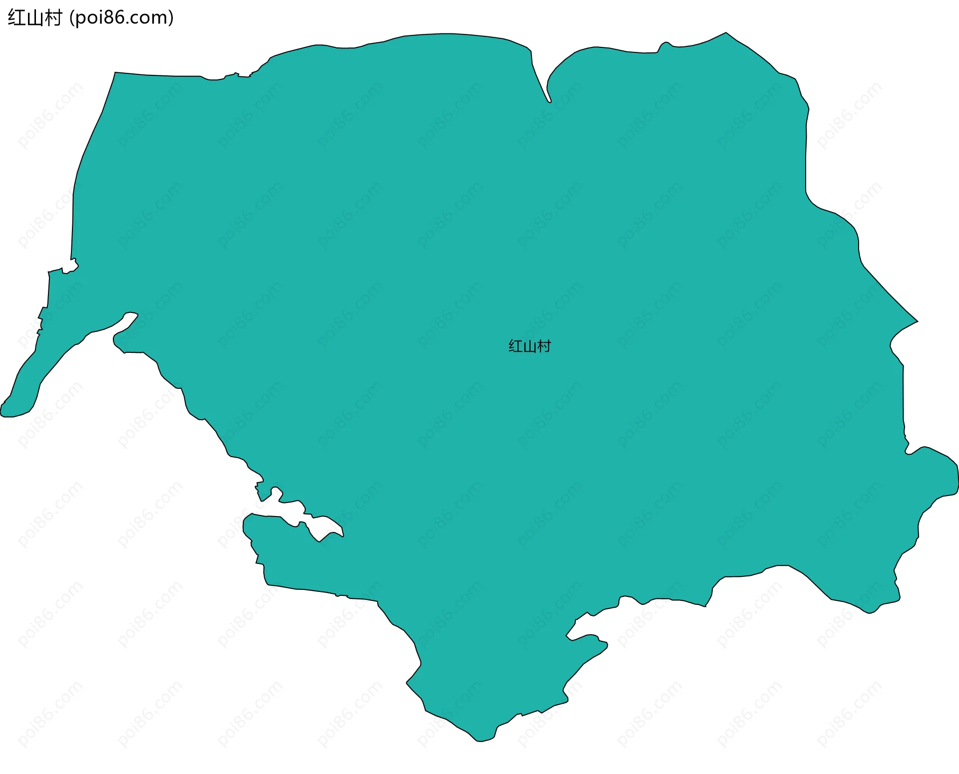 红山村边界地图
