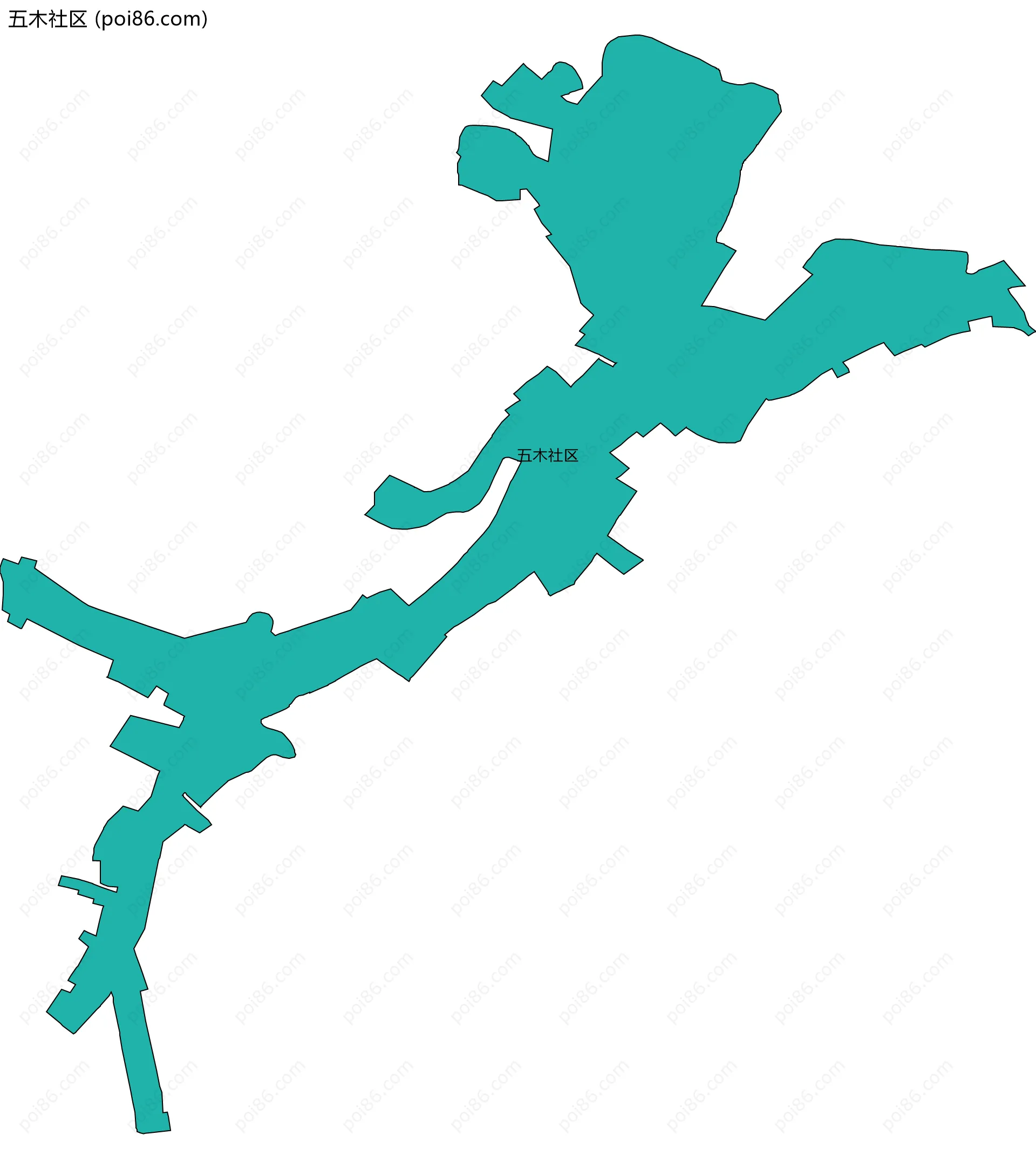 五木社区边界地图