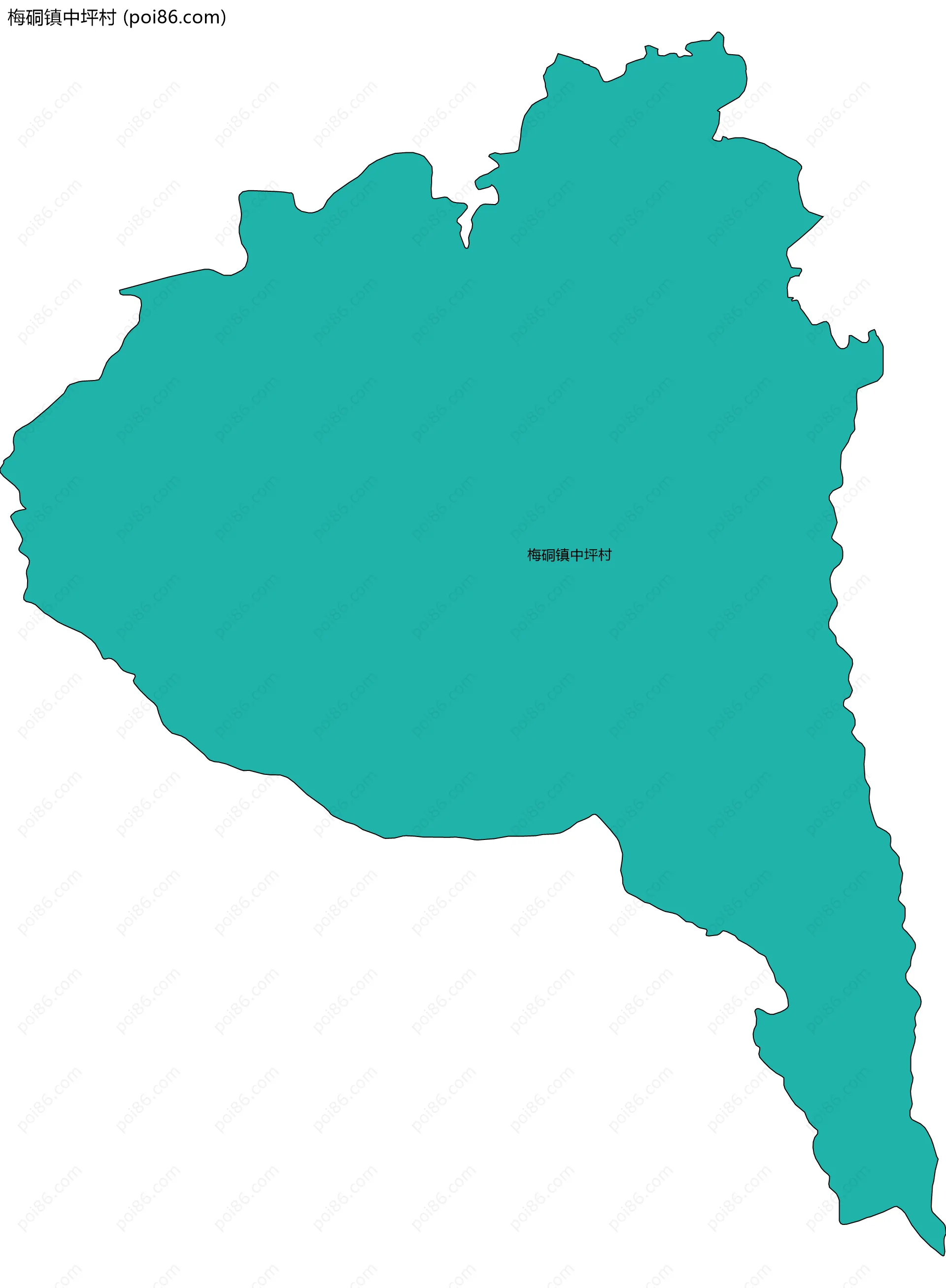 梅硐镇中坪村边界地图