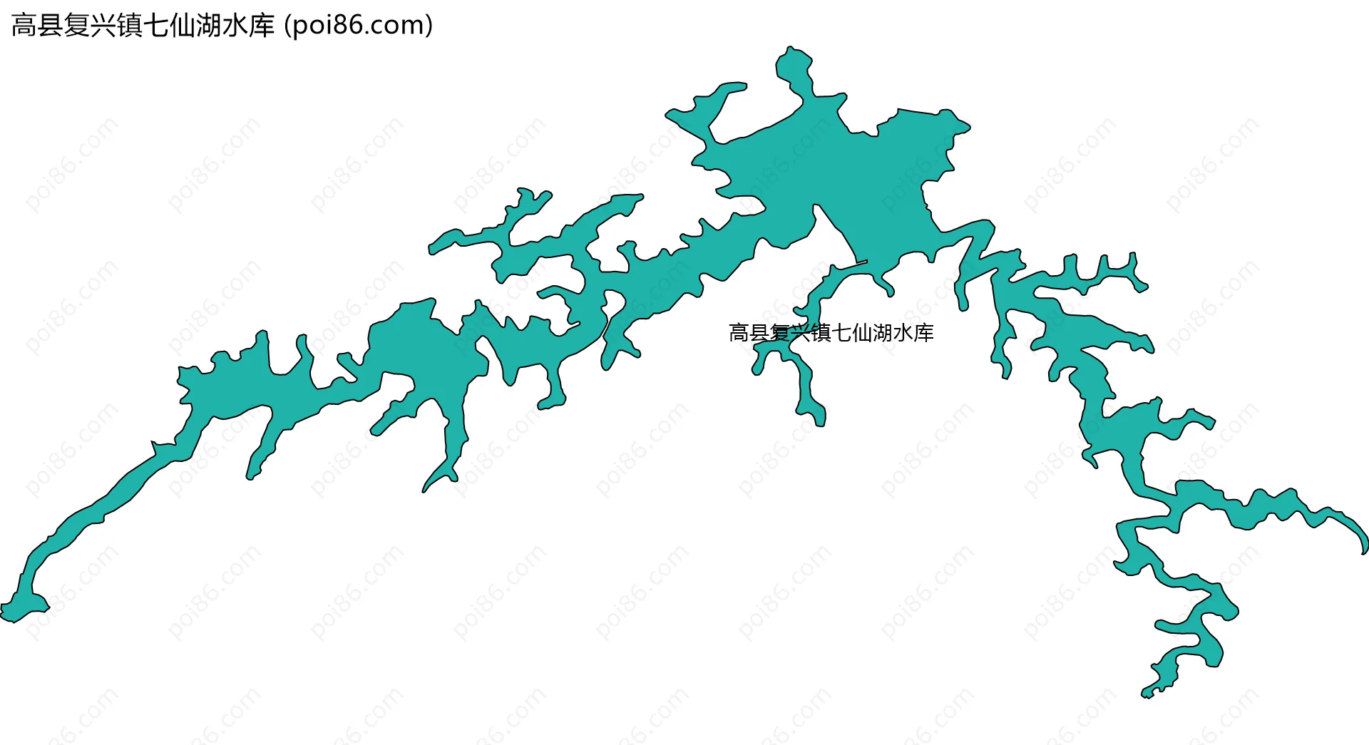高县复兴镇七仙湖水库边界地图