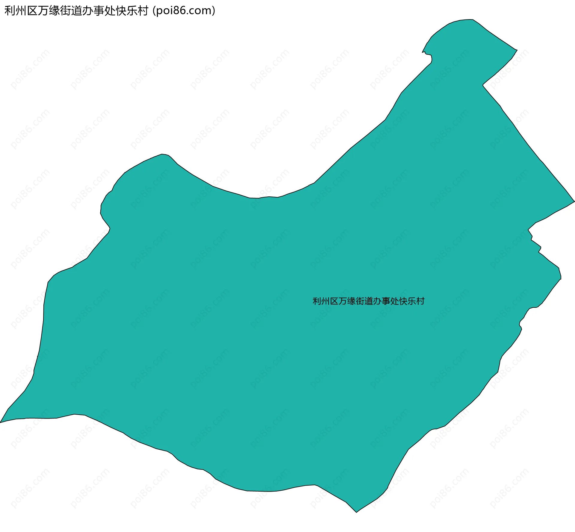 利州区万缘街道办事处快乐村边界地图