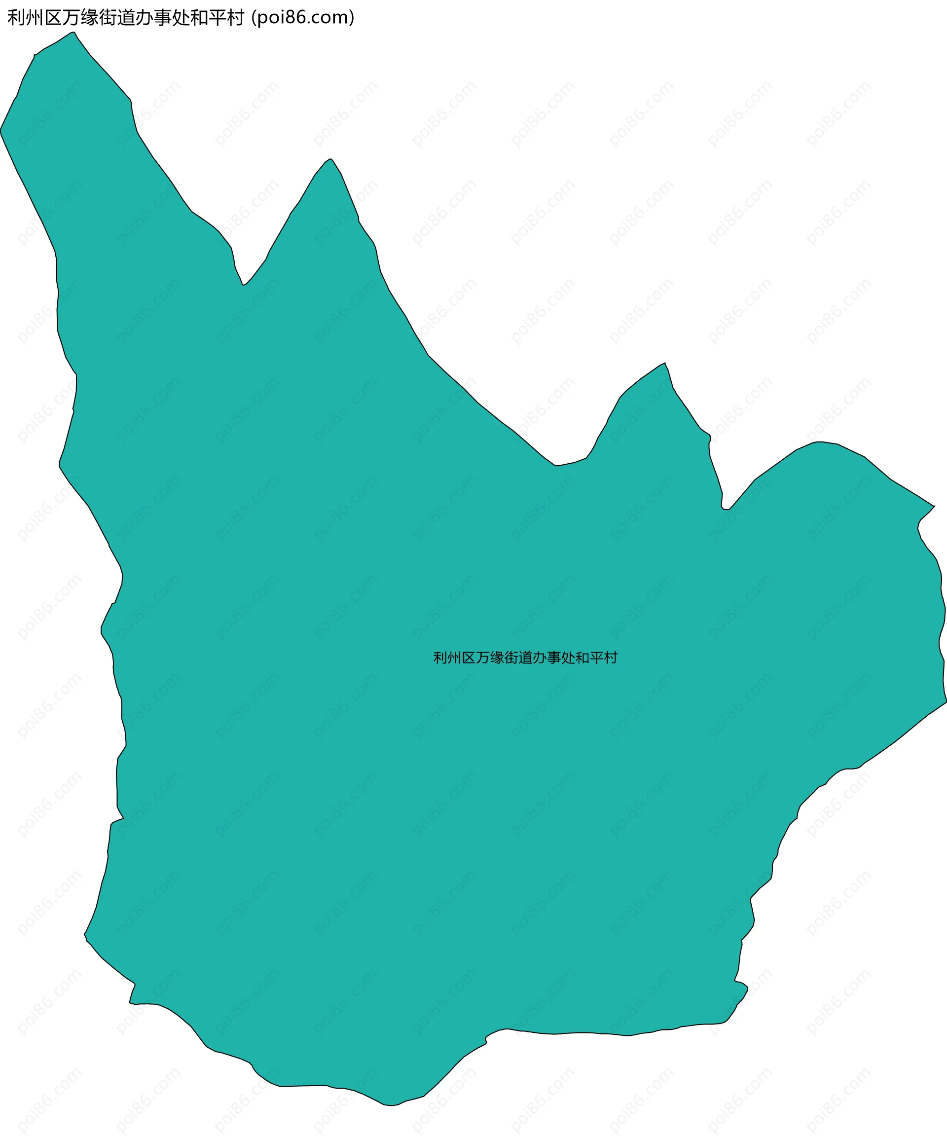 利州区万缘街道办事处和平村边界地图