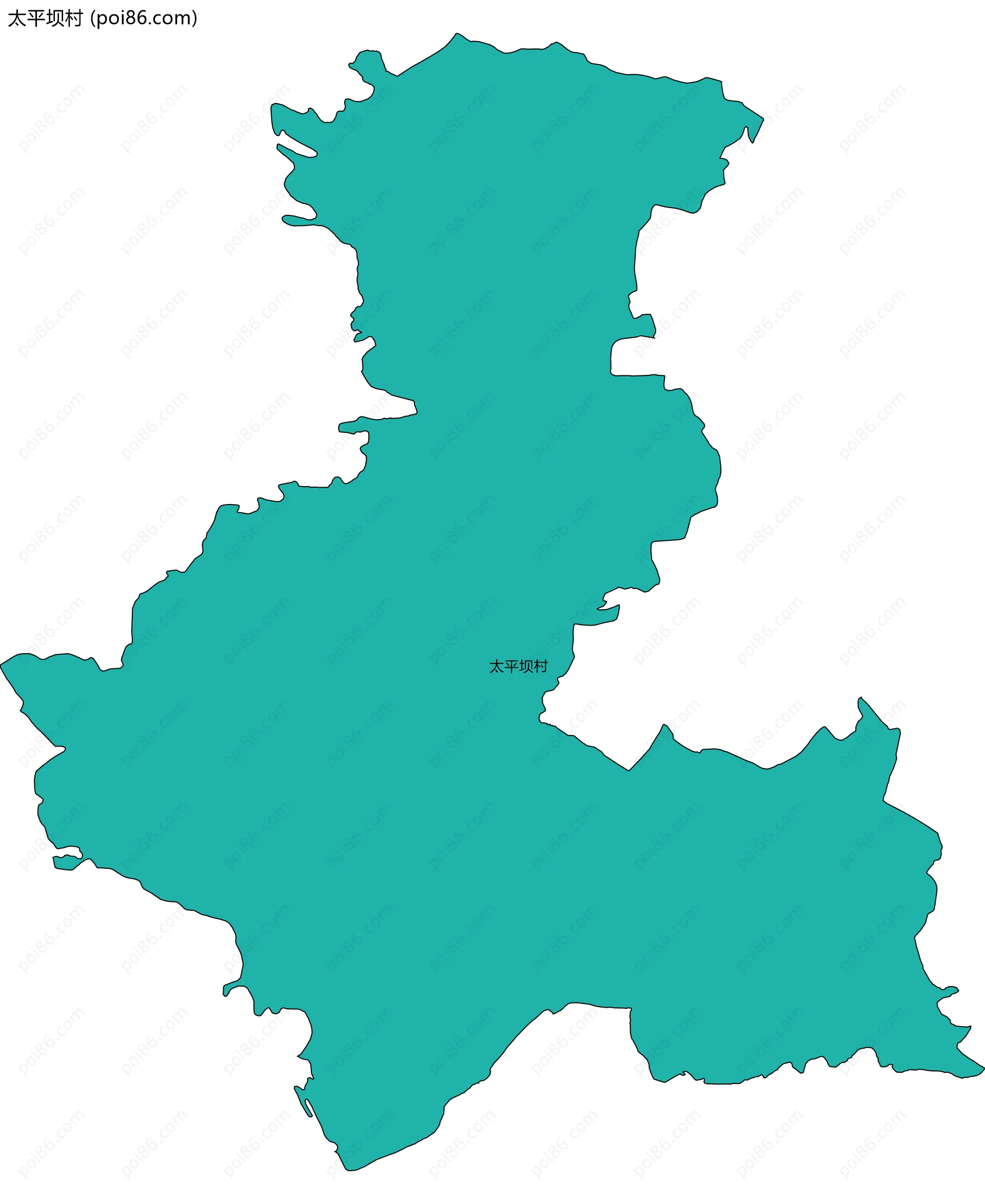 太平坝村边界地图