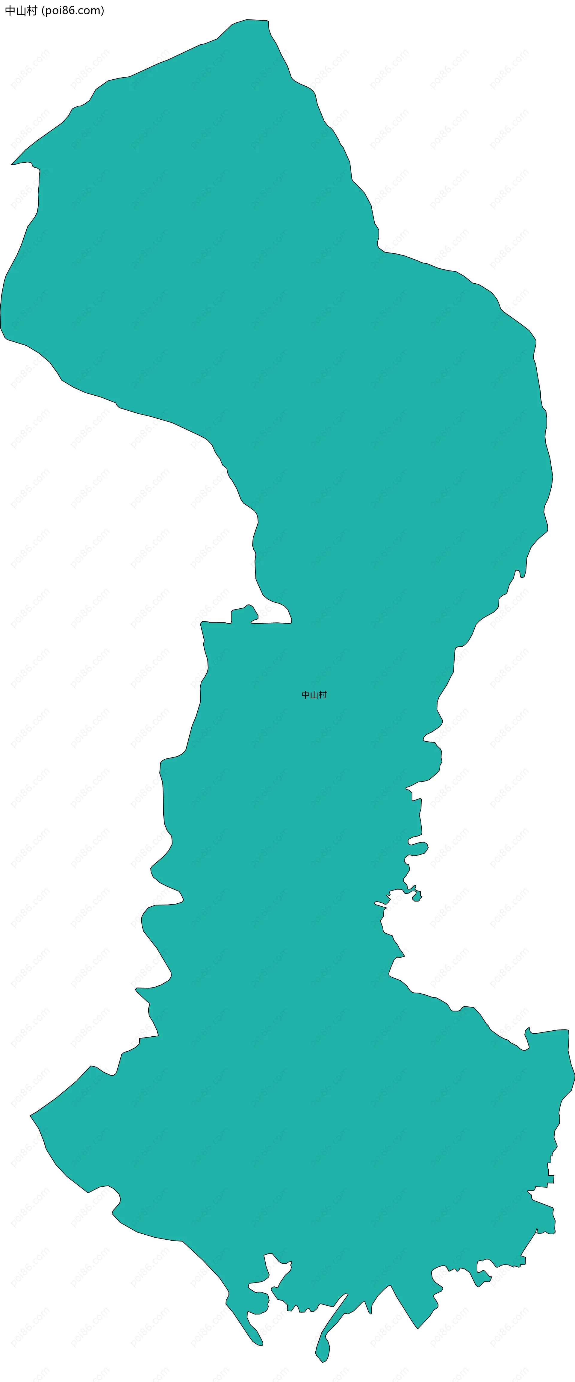 中山村边界地图