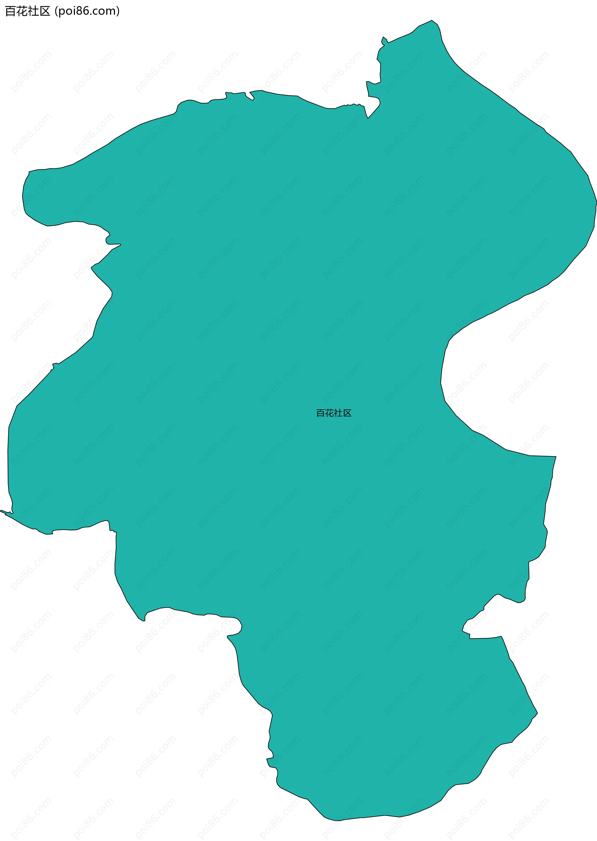 百花社区边界地图