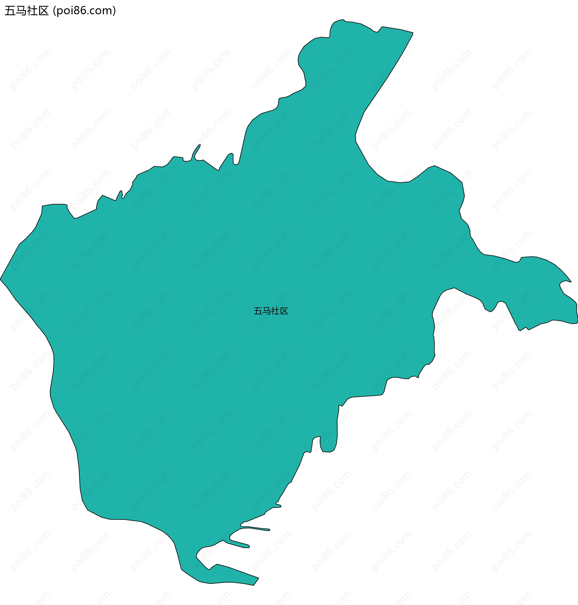 五马社区边界地图