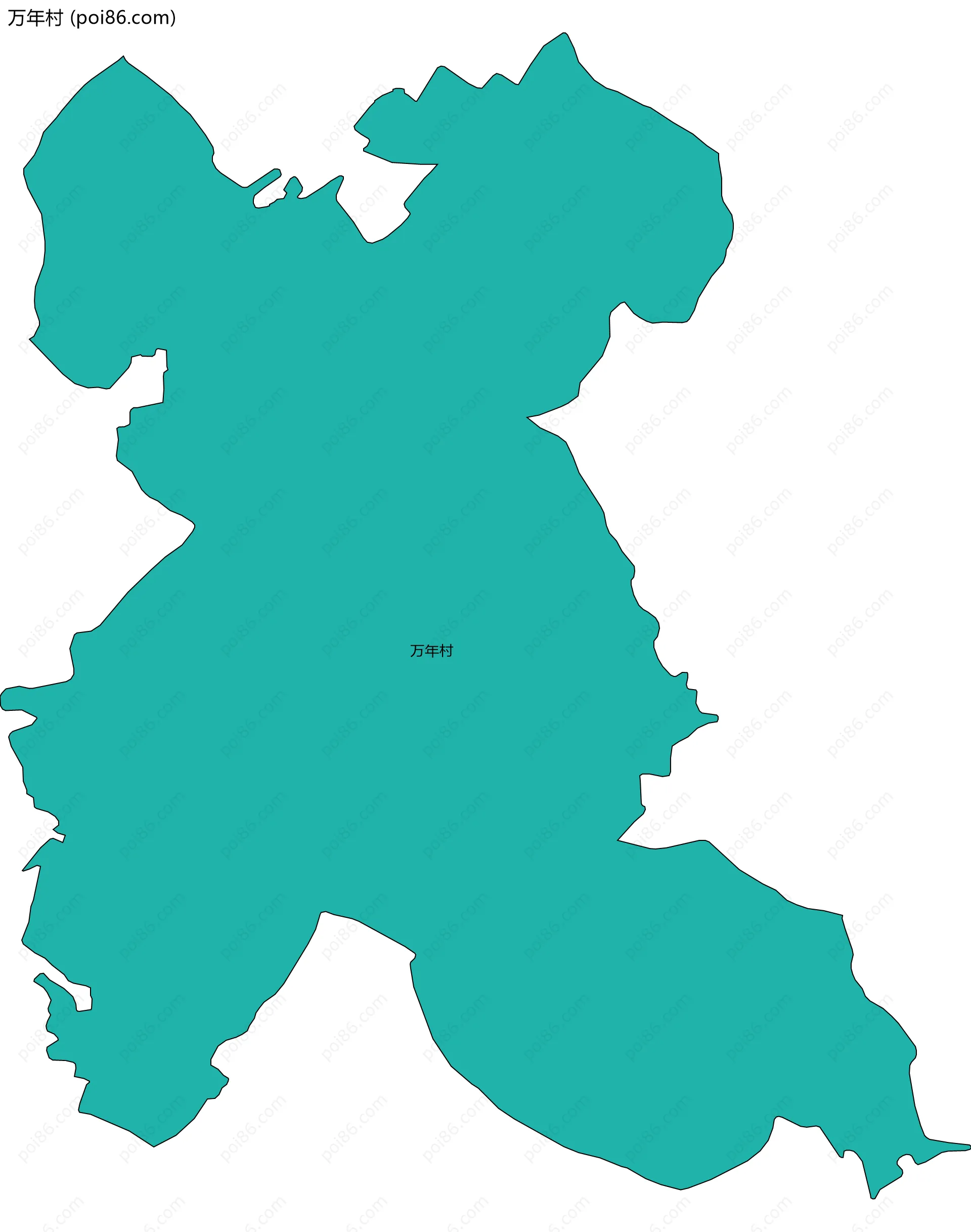 万年村边界地图