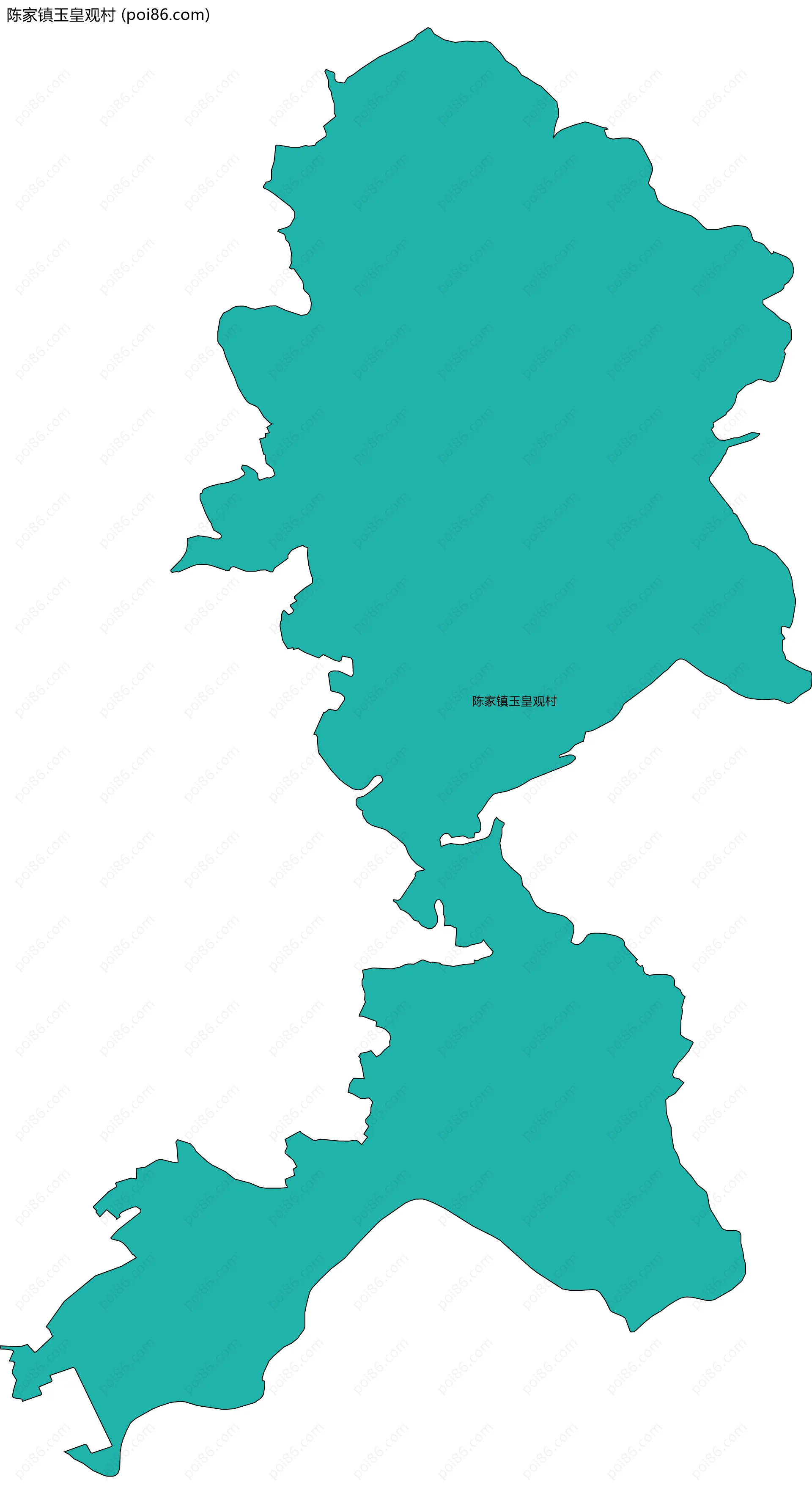 陈家镇玉皇观村边界地图