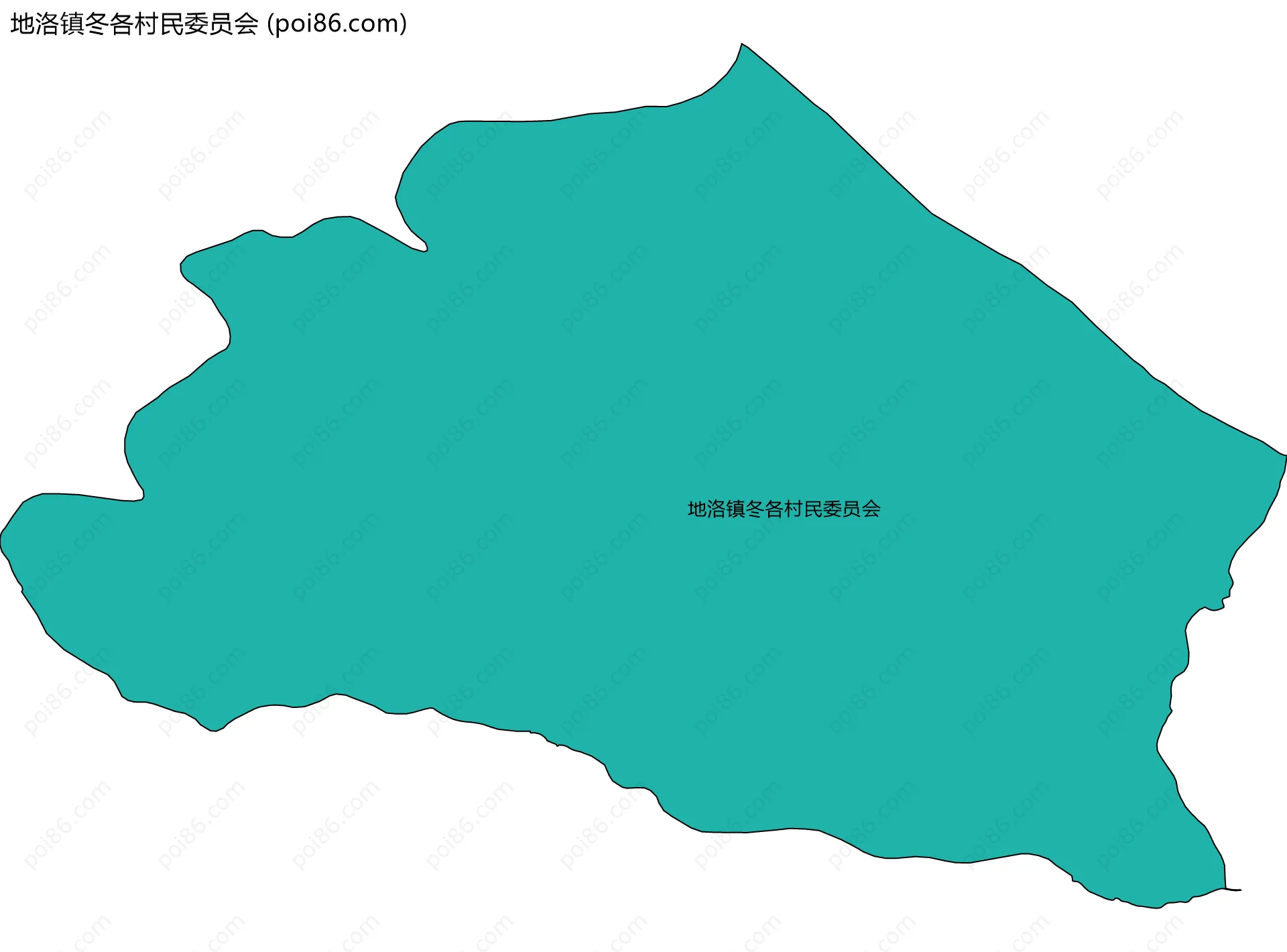 地洛镇冬各村民委员会边界地图