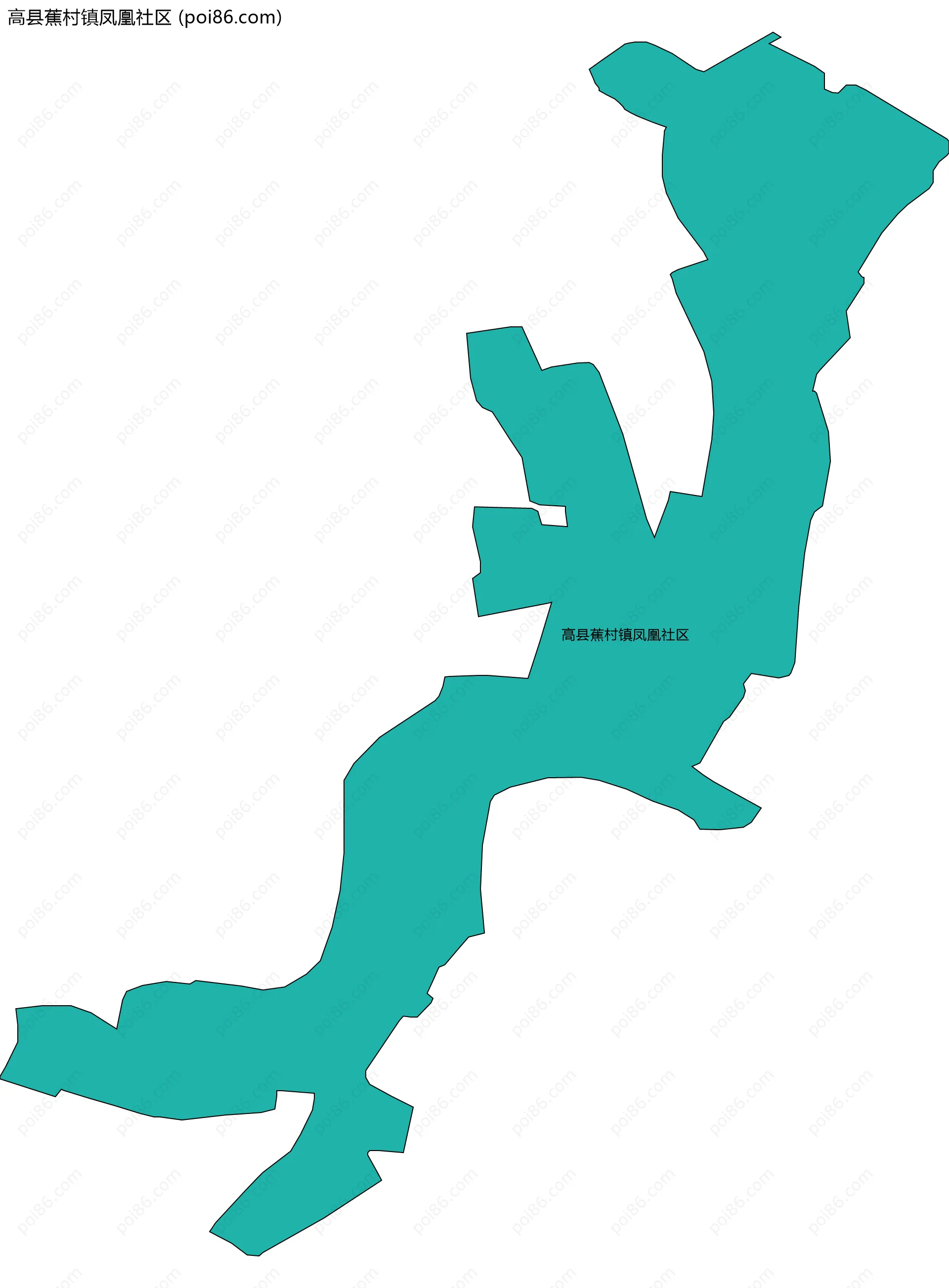 高县蕉村镇凤凰社区边界地图