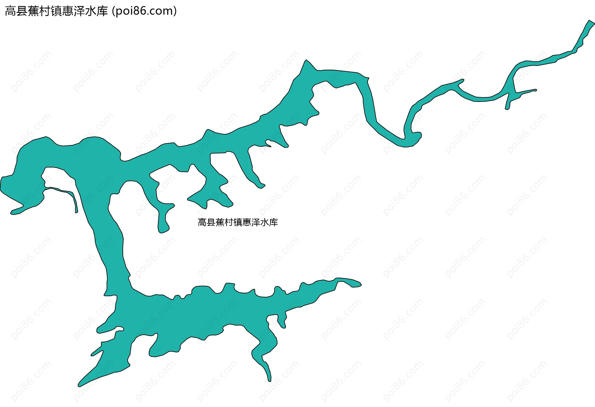 高县蕉村镇惠泽水库边界地图