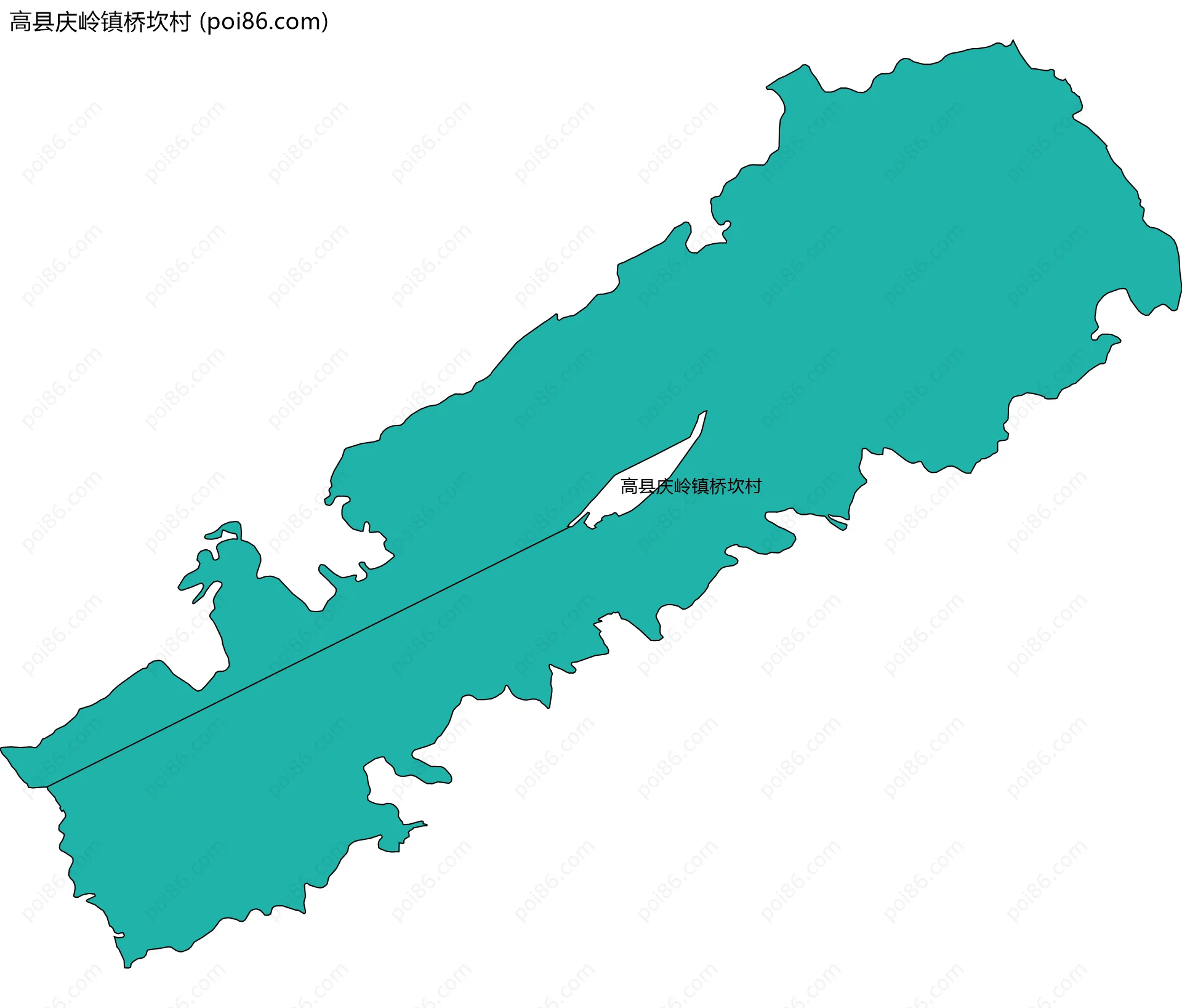 高县庆岭镇桥坎村边界地图