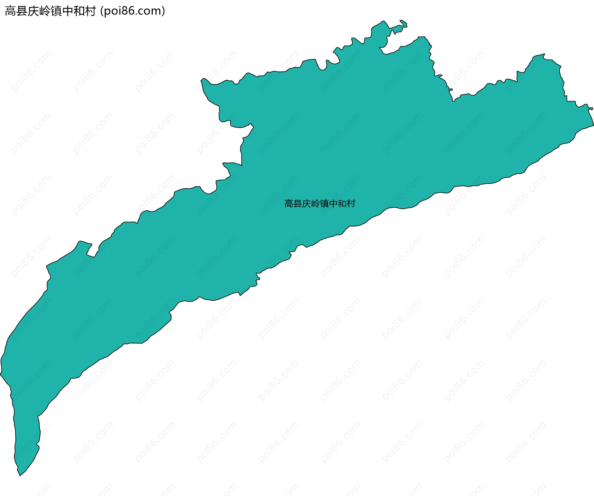 高县庆岭镇中和村边界地图