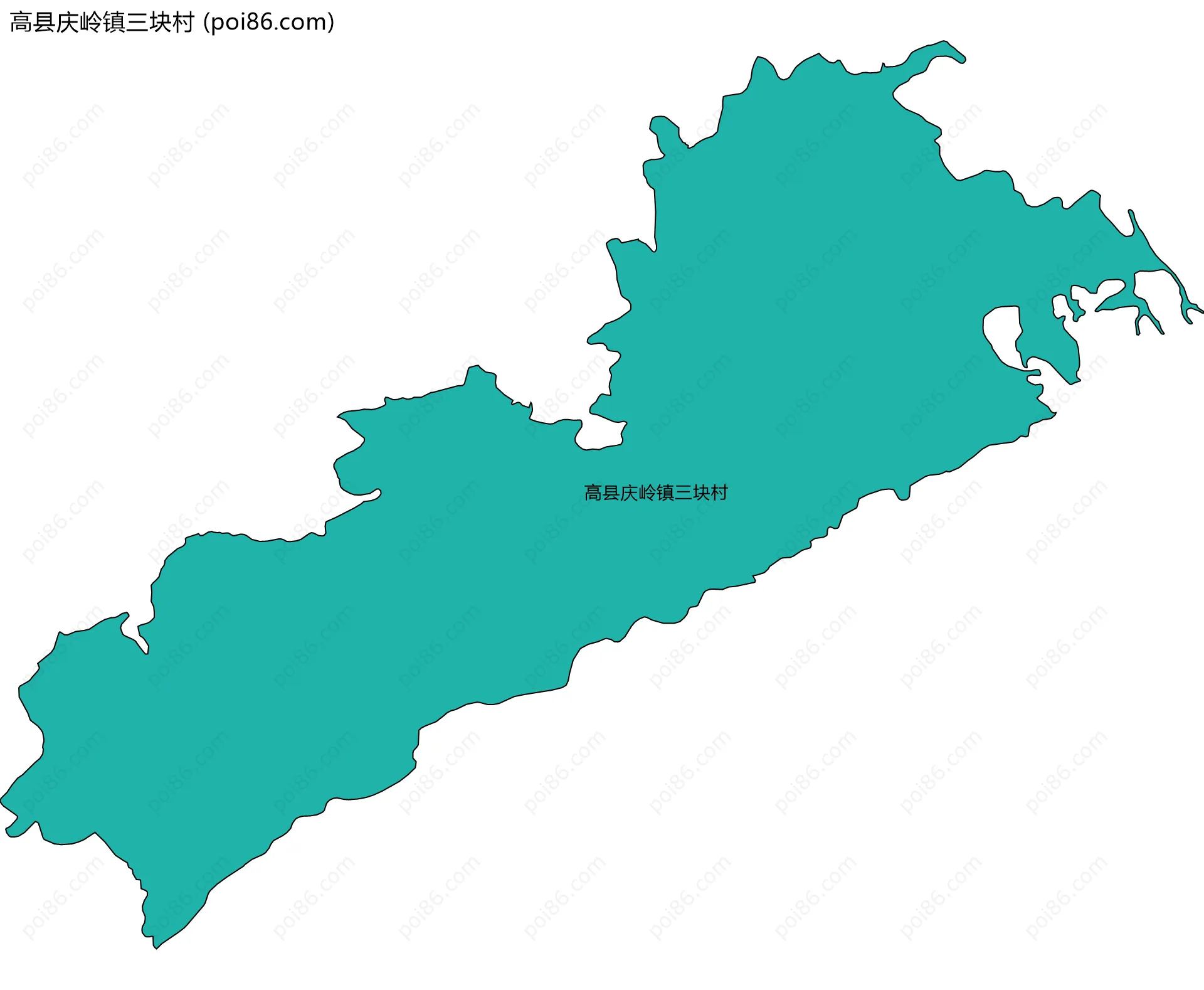 高县庆岭镇三块村边界地图