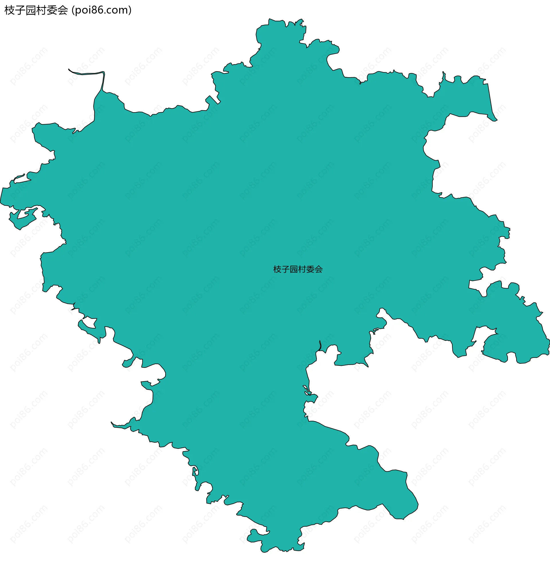 枝子园村委会边界地图