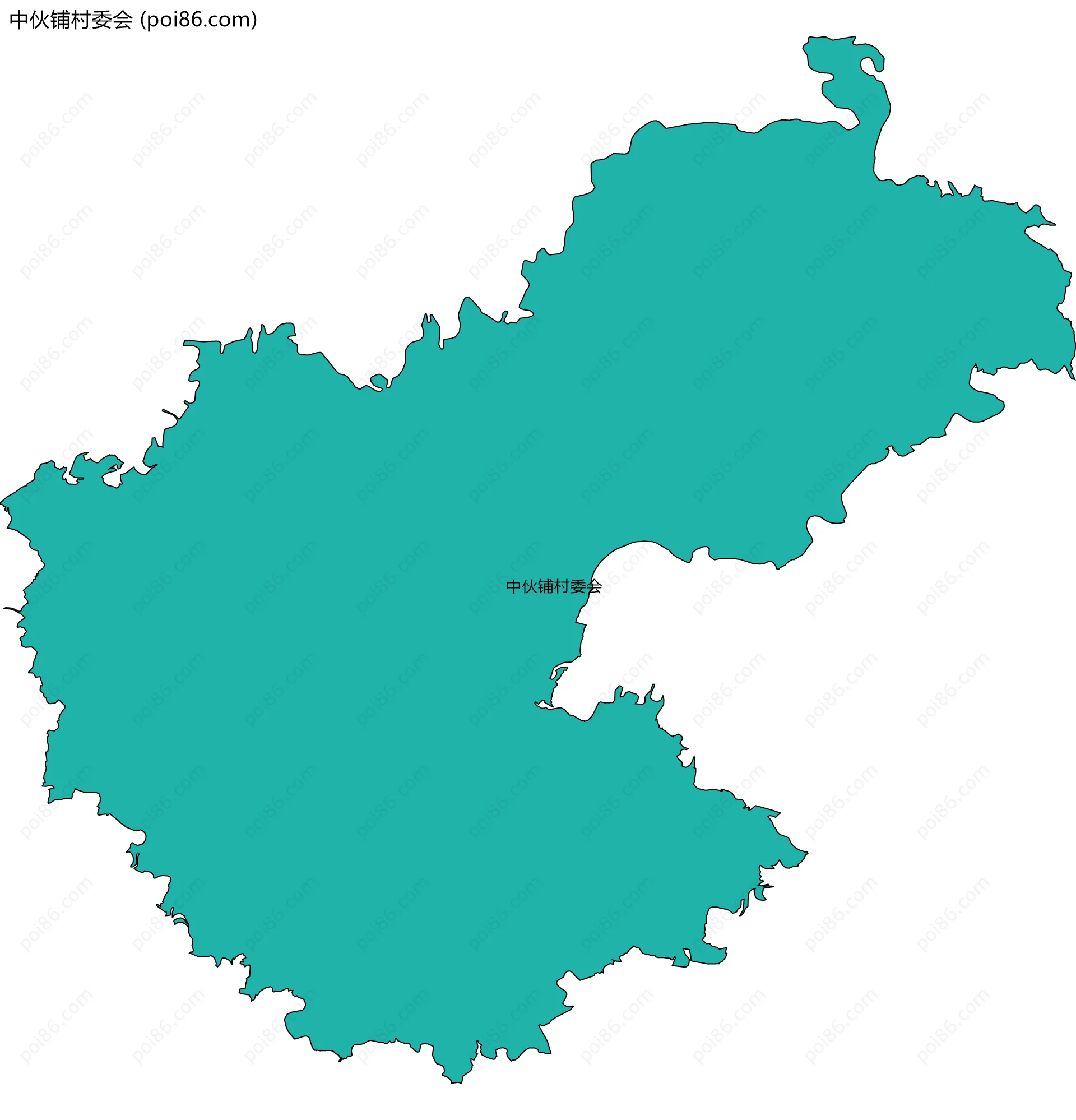 中伙铺村委会边界地图