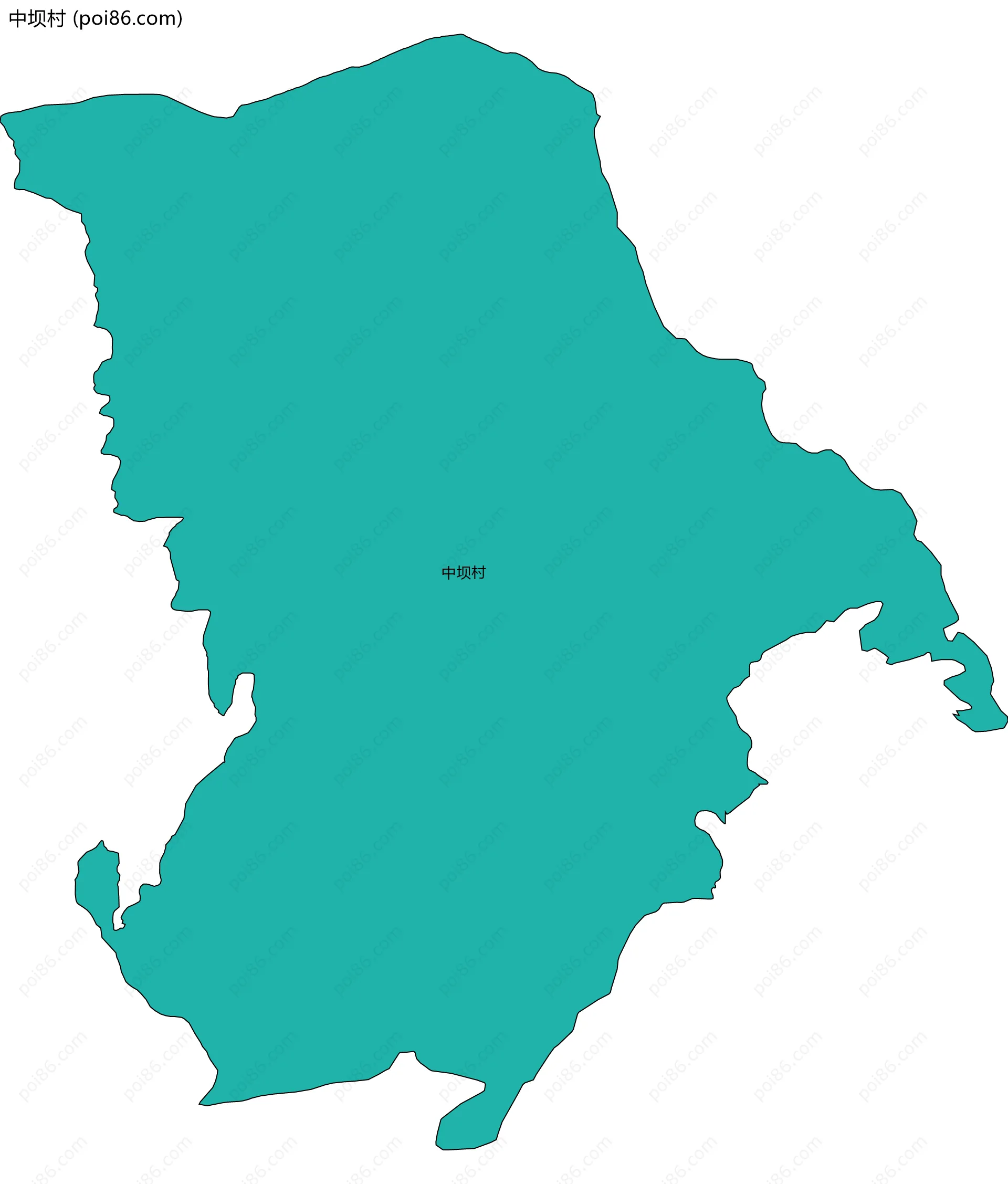 中坝村边界地图