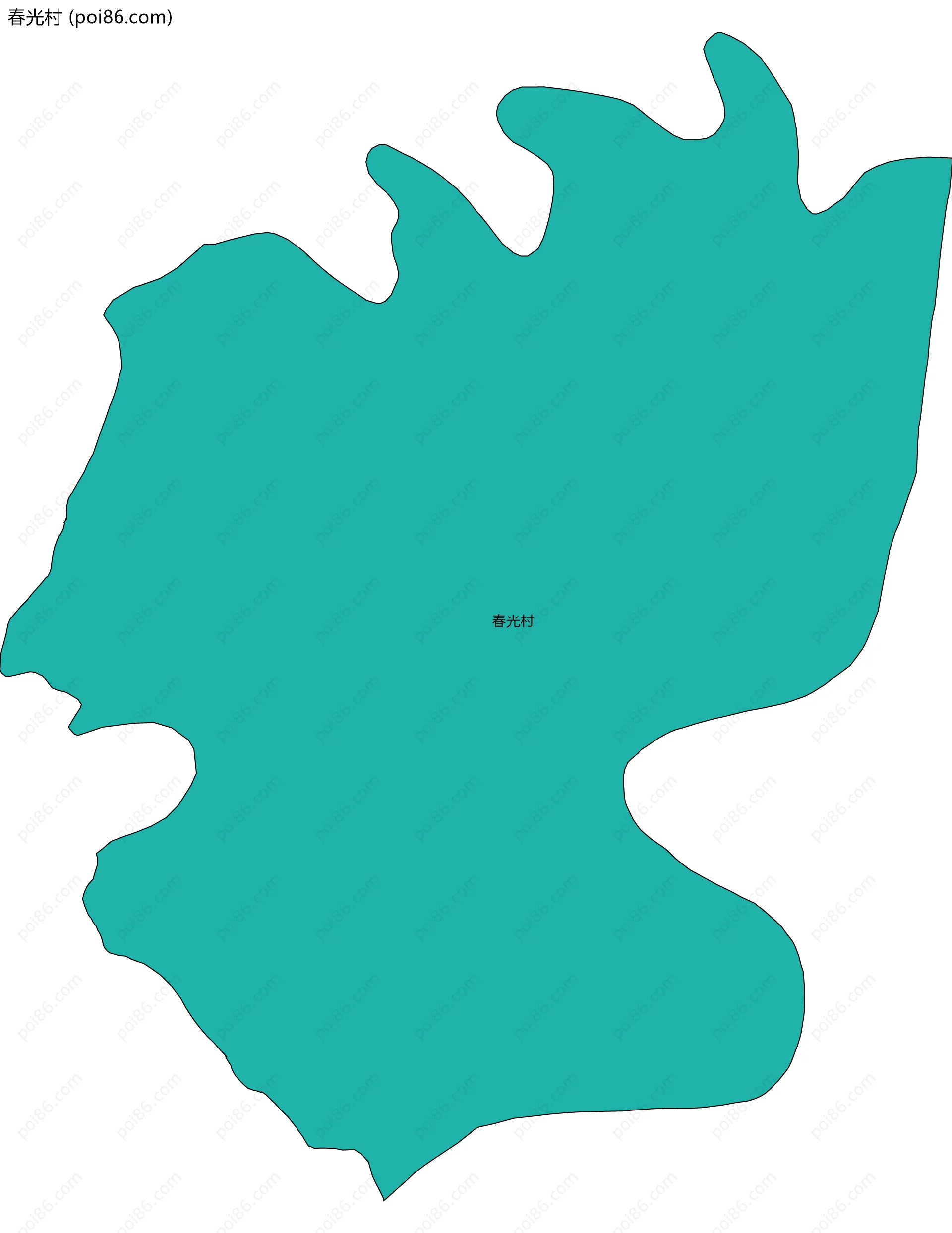 春光村边界地图