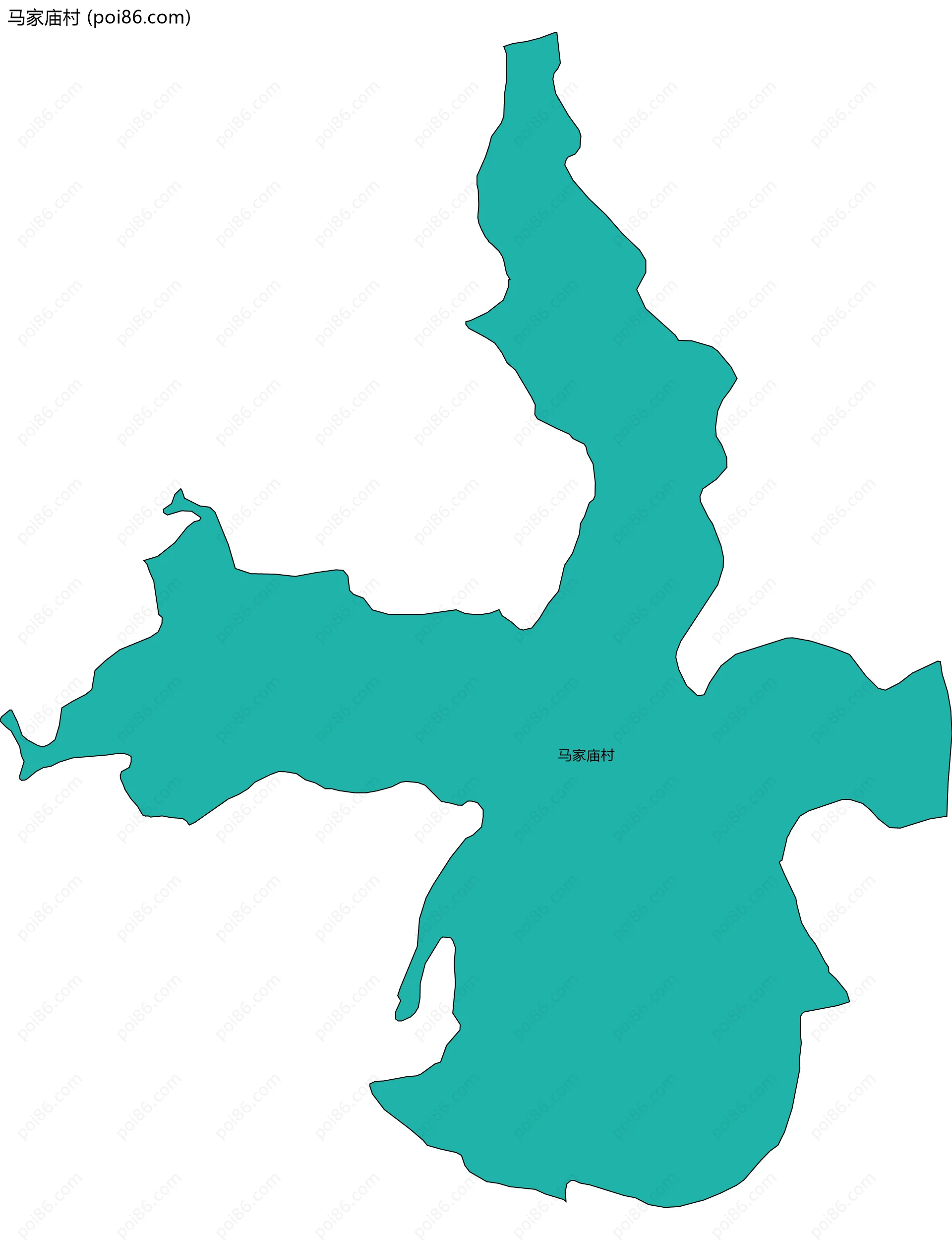 马家庙村边界地图