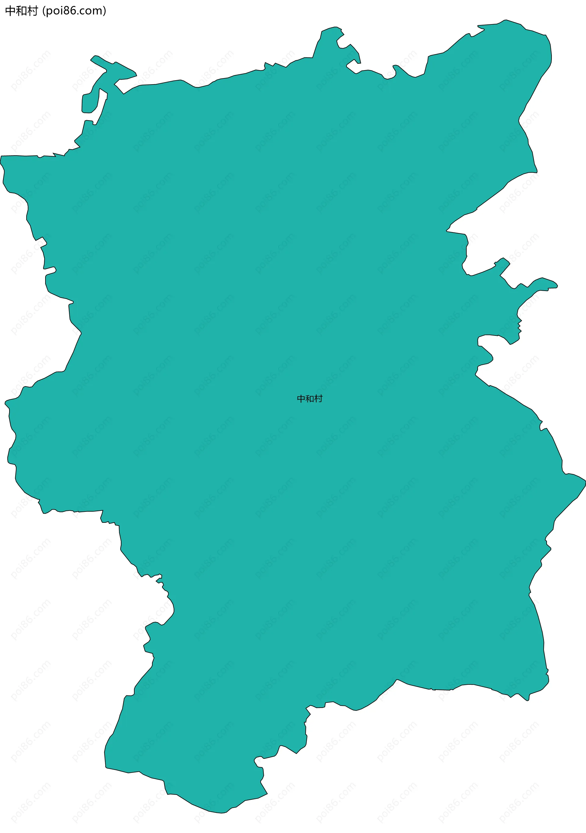 中和村边界地图