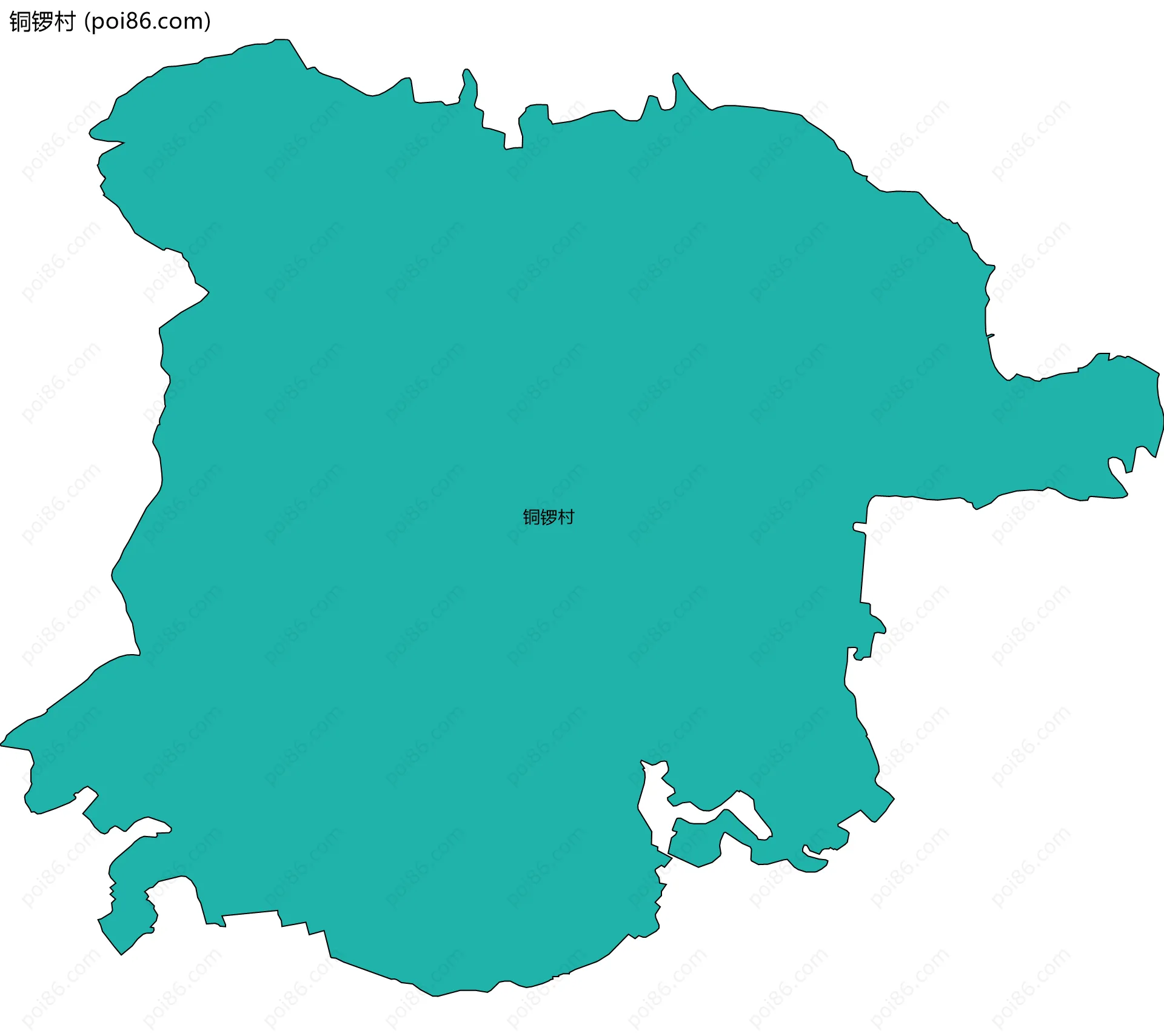 铜锣村边界地图
