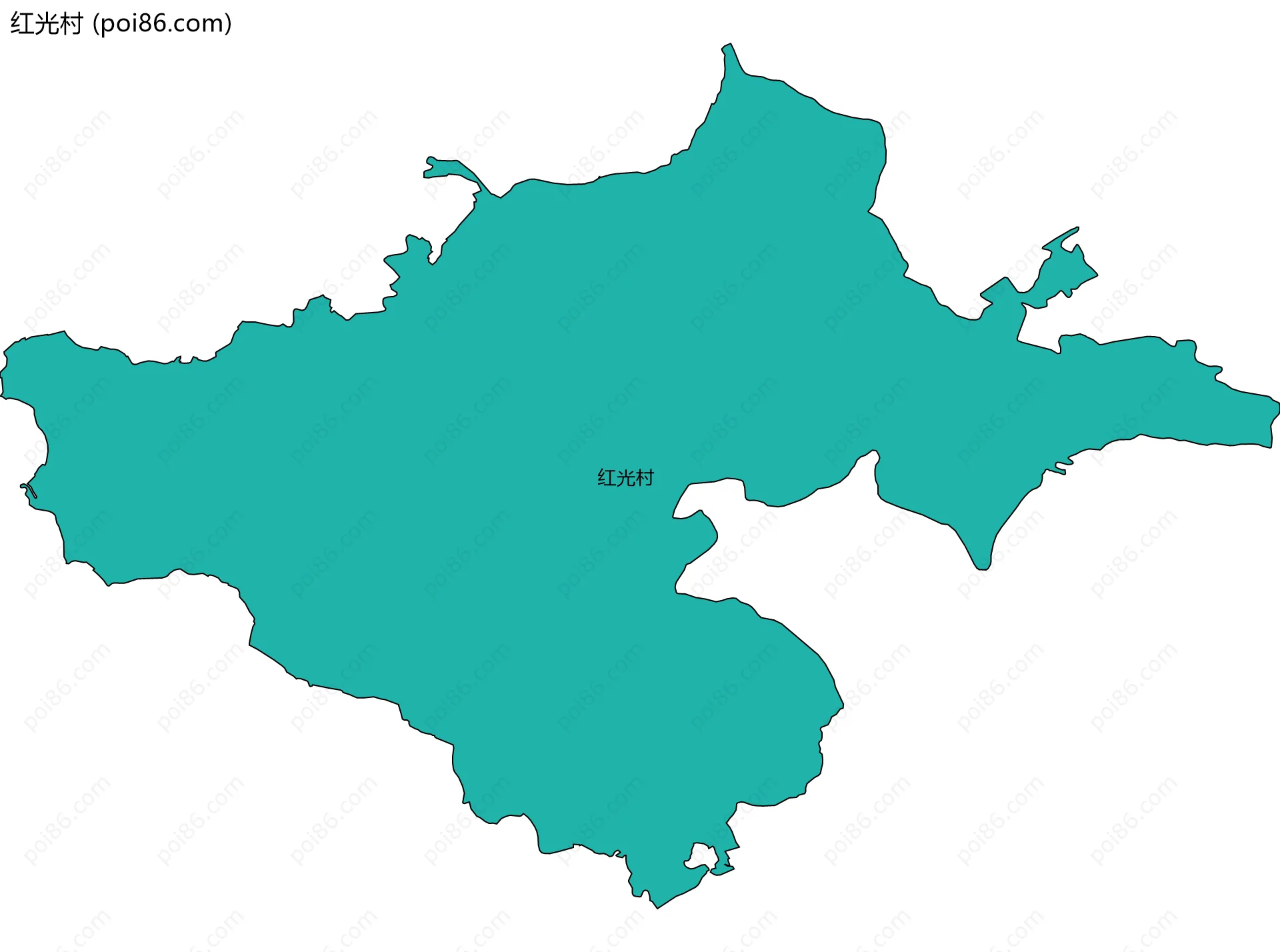红光村边界地图