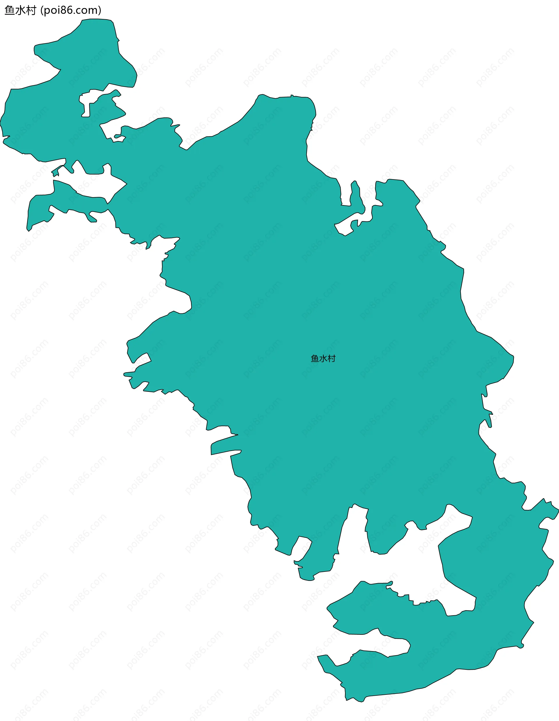 鱼水村边界地图