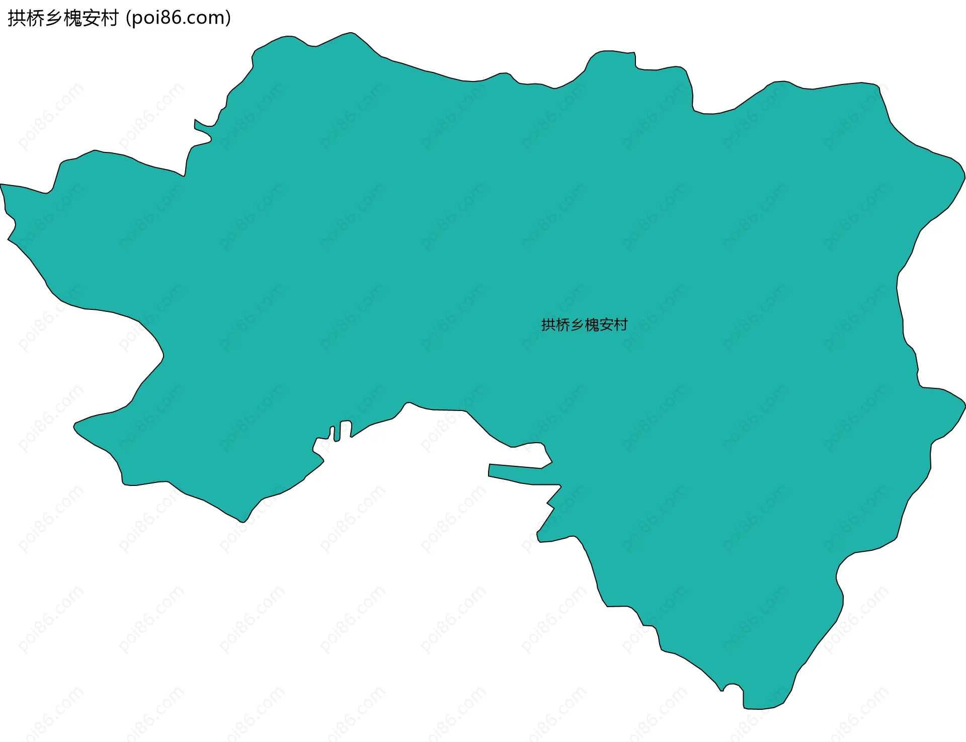 拱桥乡槐安村边界地图