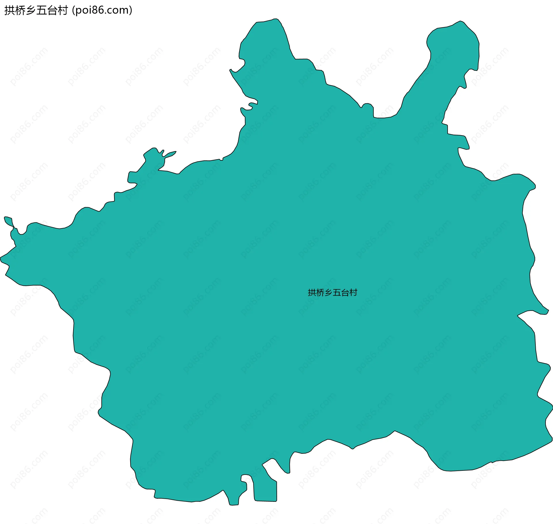拱桥乡五台村边界地图