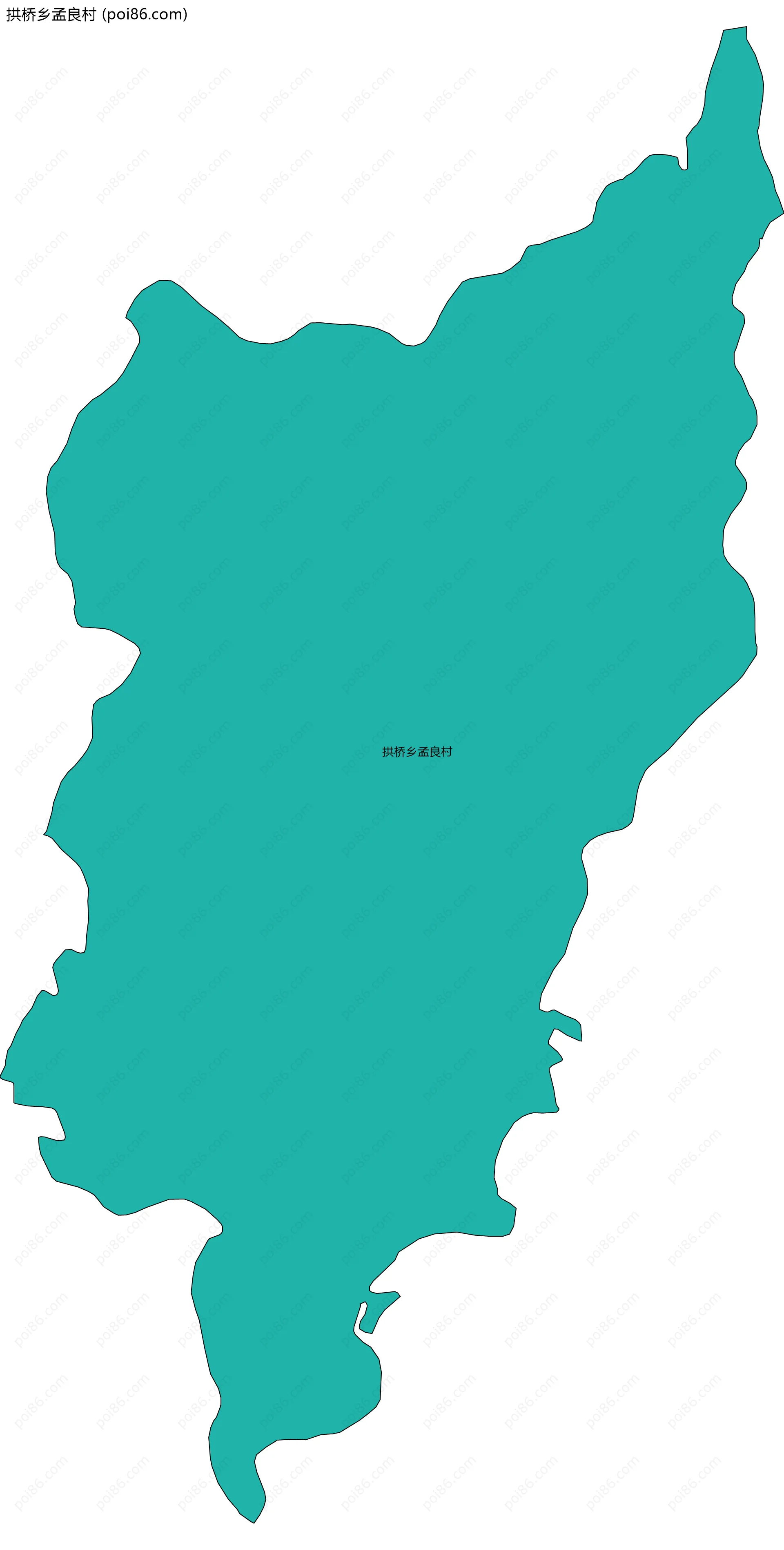 拱桥乡孟良村边界地图