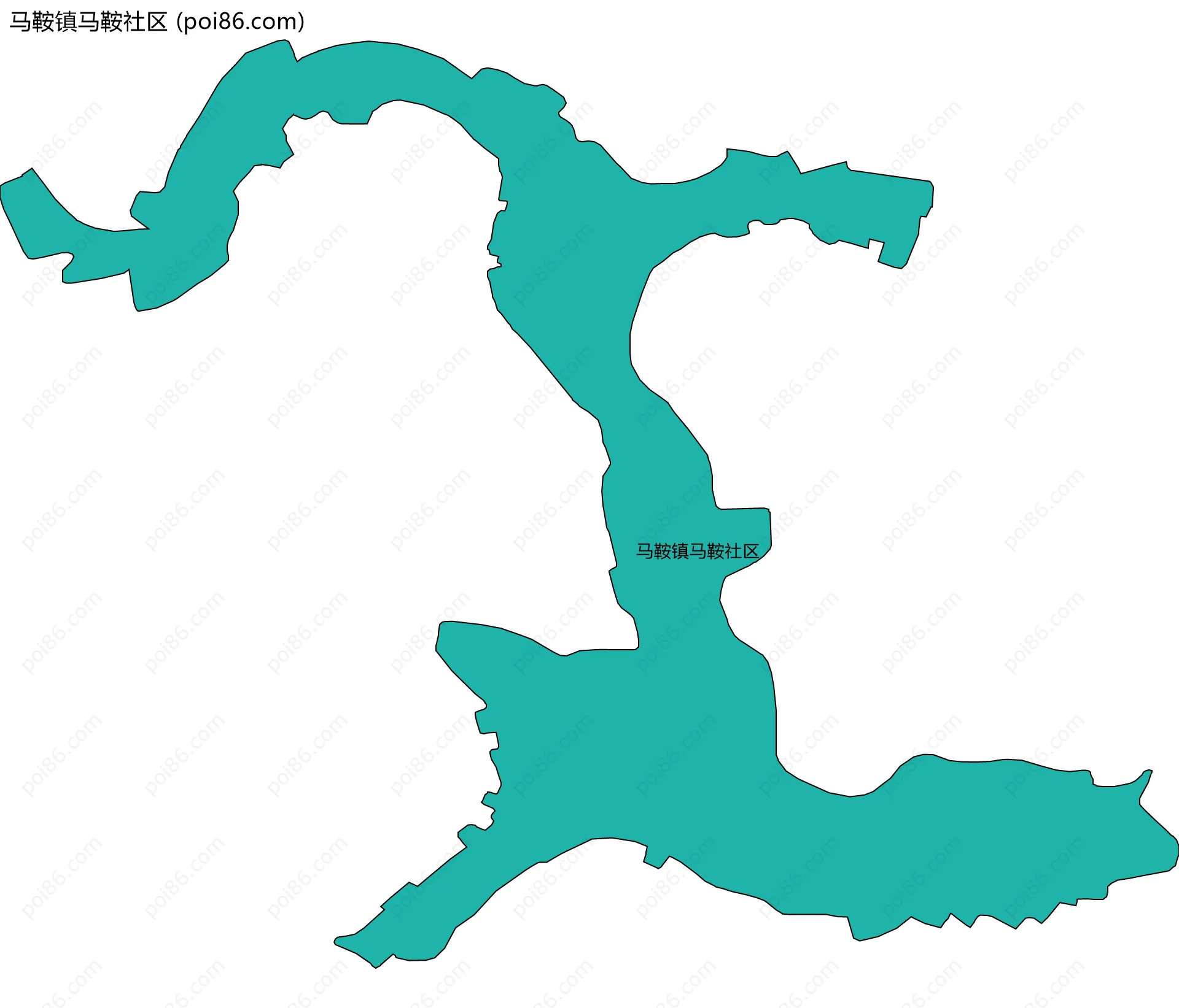马鞍镇马鞍社区边界地图