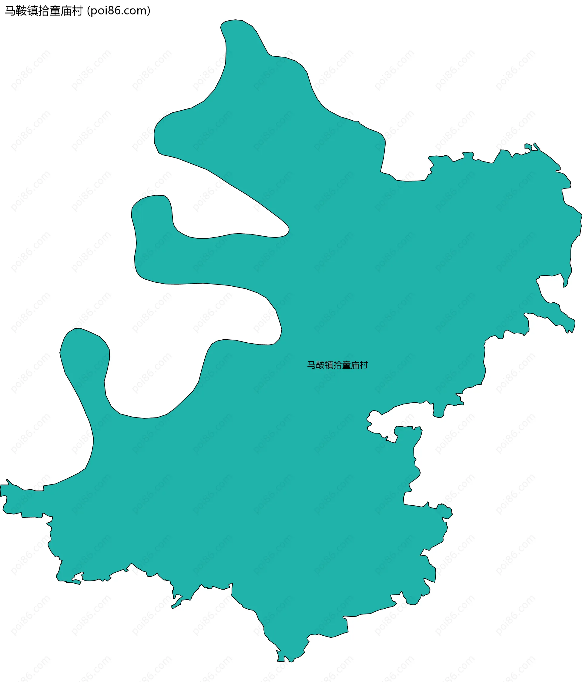 马鞍镇拾童庙村边界地图