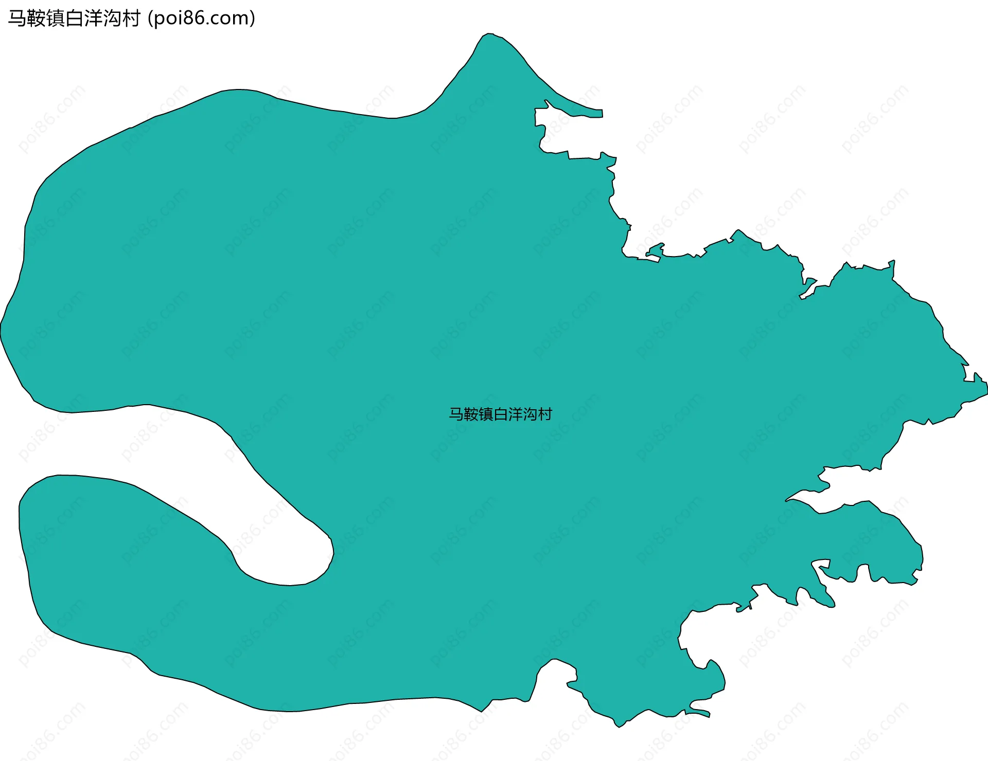 马鞍镇白洋沟村边界地图
