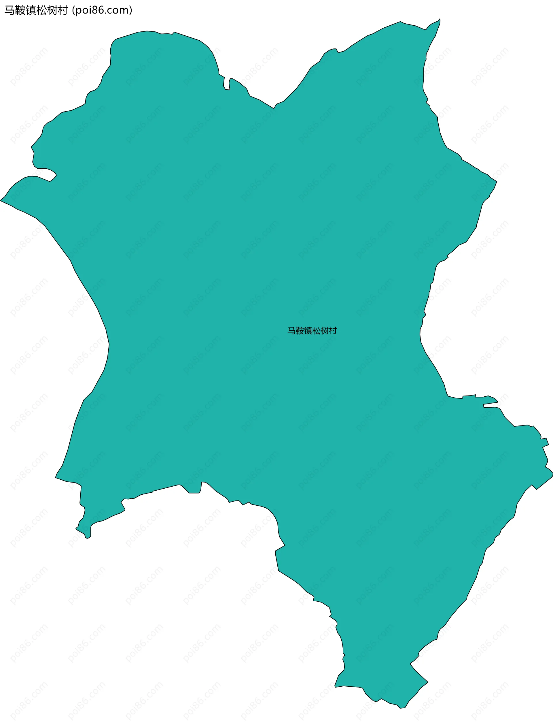 马鞍镇松树村边界地图