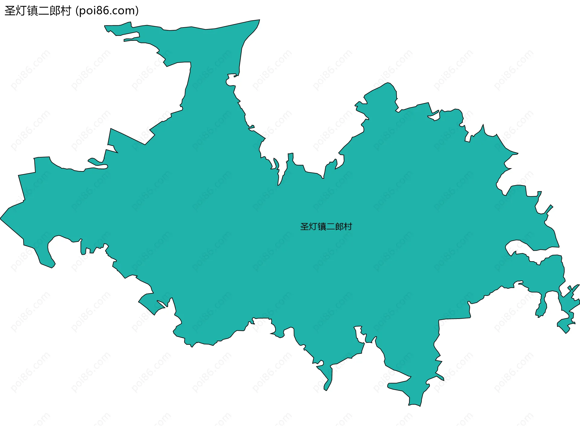 圣灯镇二郎村边界地图