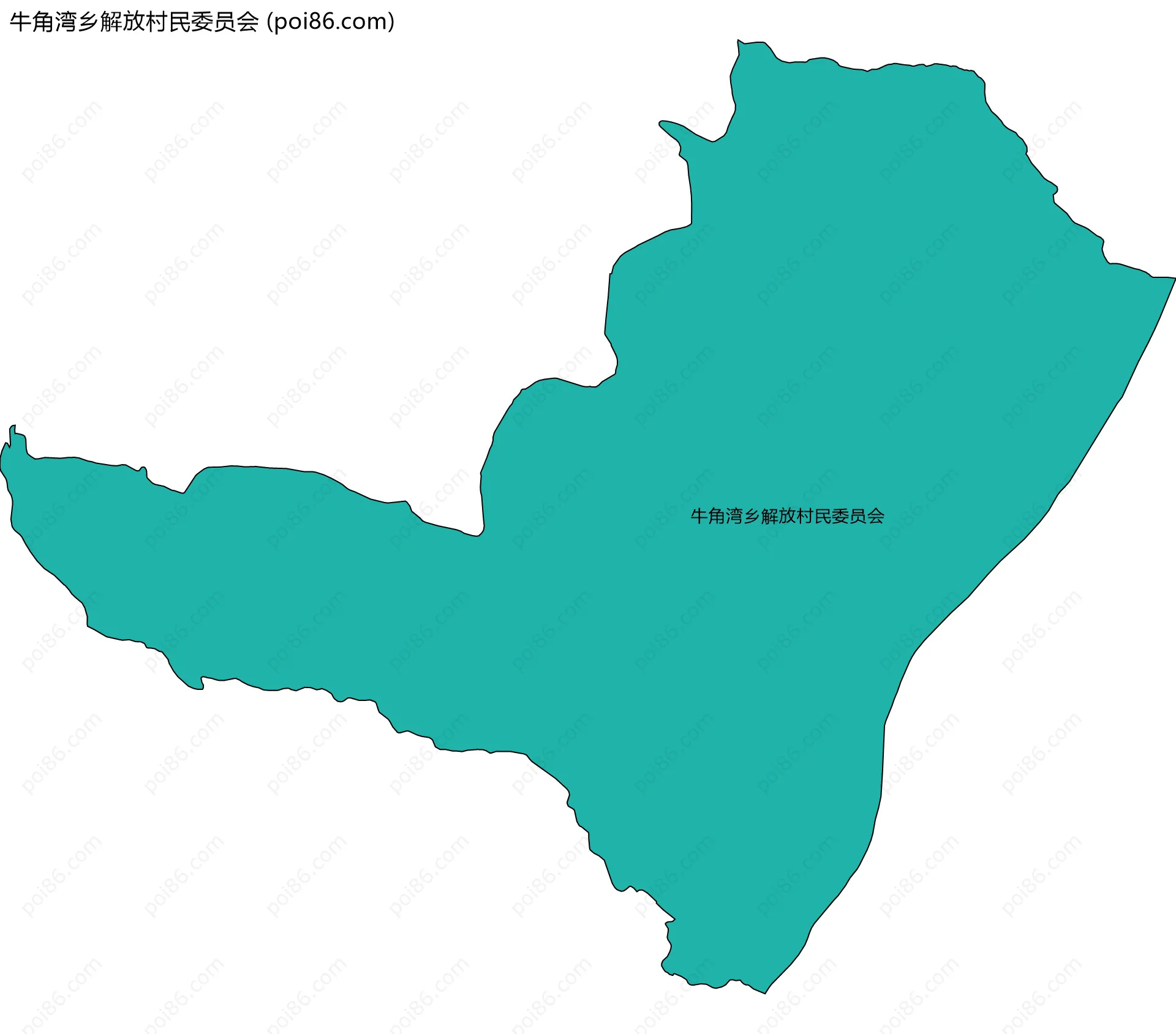 牛角湾乡解放村民委员会边界地图