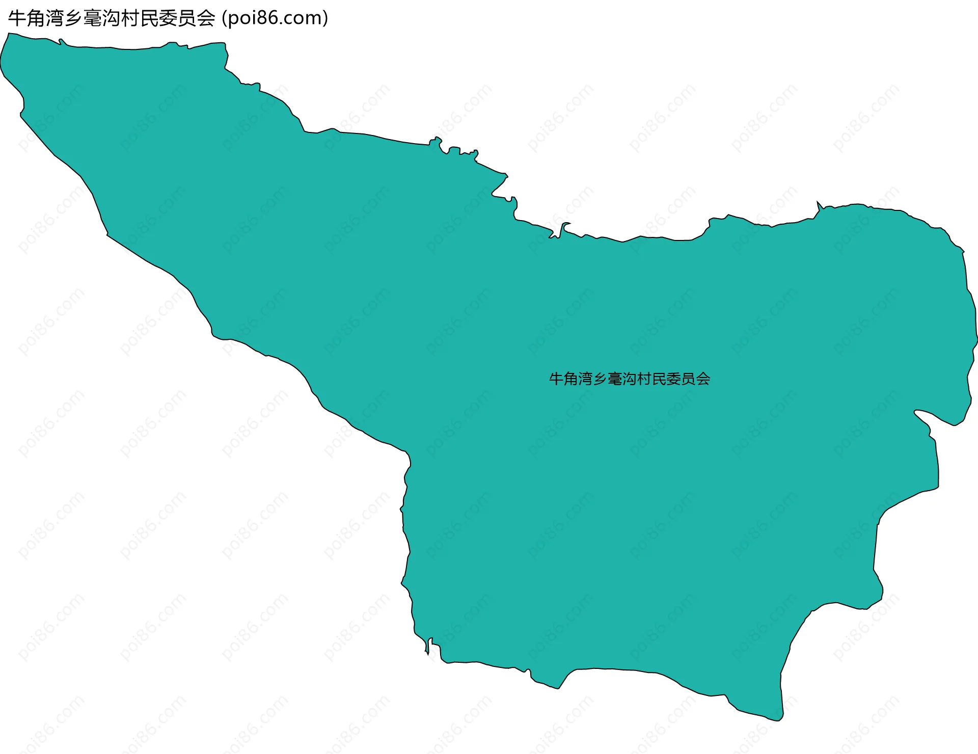 牛角湾乡毫沟村民委员会边界地图