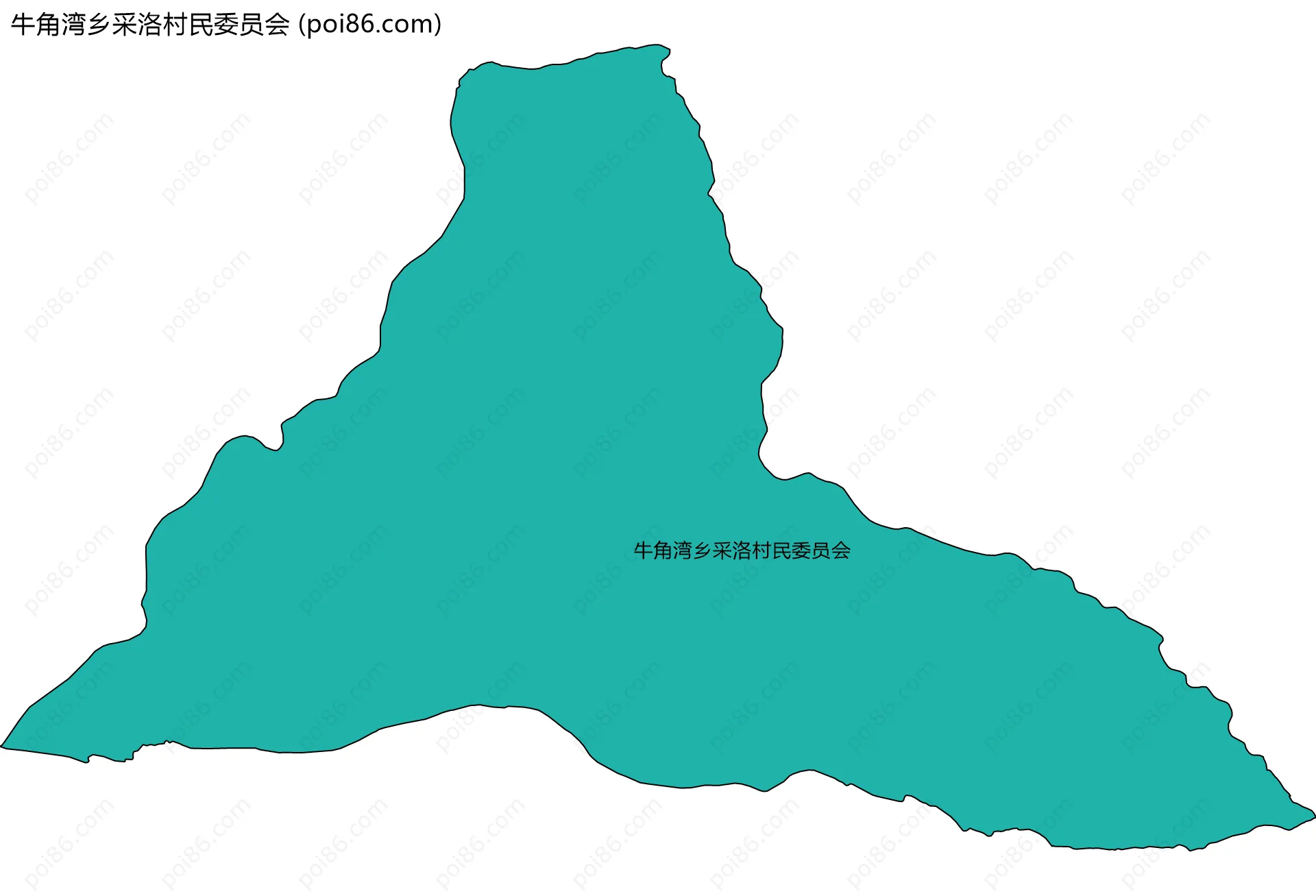 牛角湾乡采洛村民委员会边界地图
