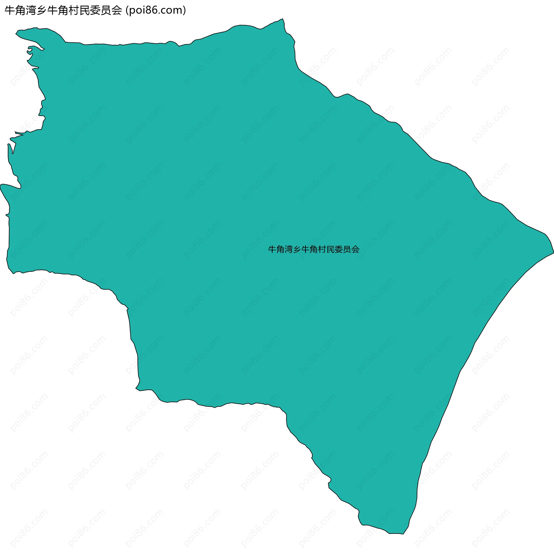 牛角湾乡牛角村民委员会边界地图