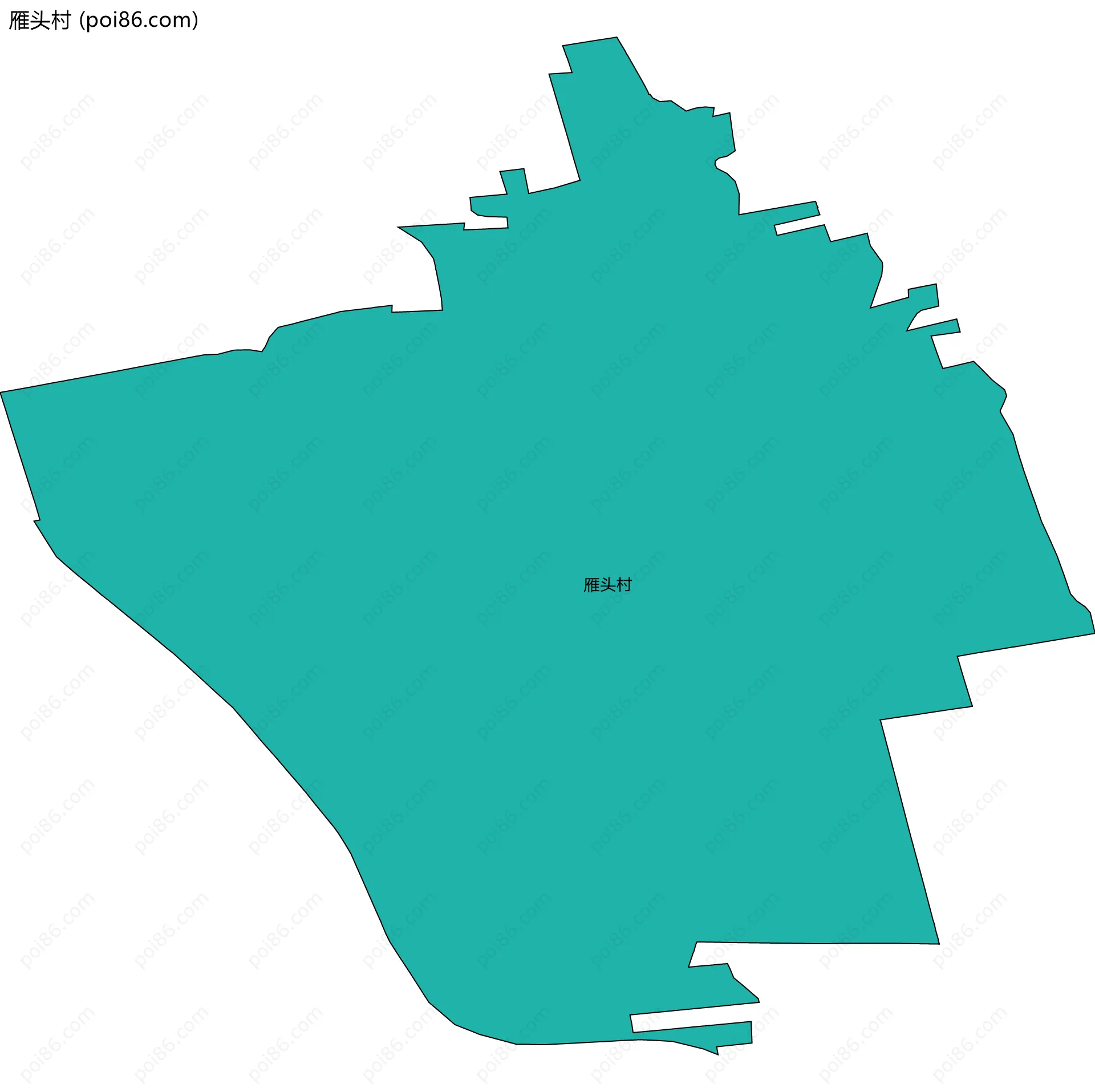 雁头村边界地图